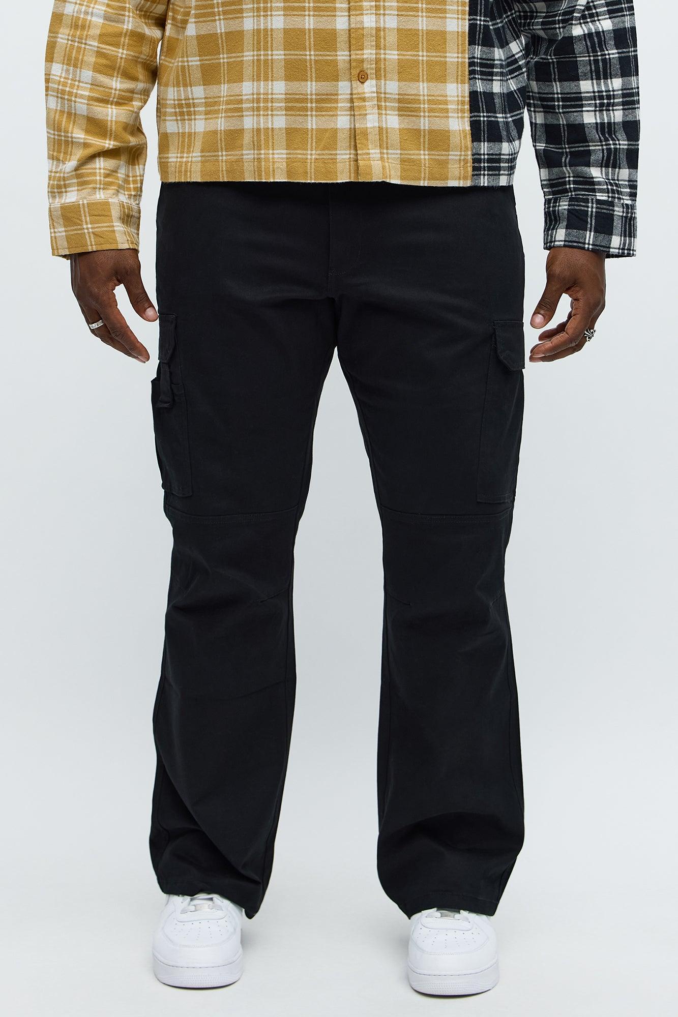 Stacked Slim Flare Kryptonite Cargo Pants - Black Product Image