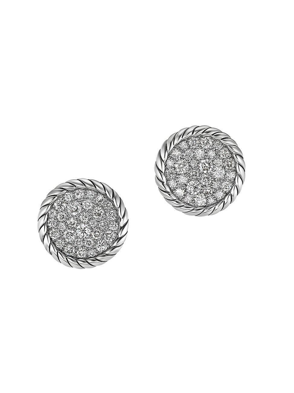 David Yurman Sterling Silver Dy Elements Diamond Cluster Stud Earrings Product Image