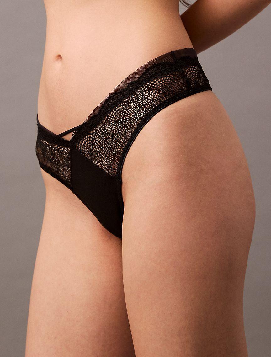 CK Black Geo Lace Thong Product Image