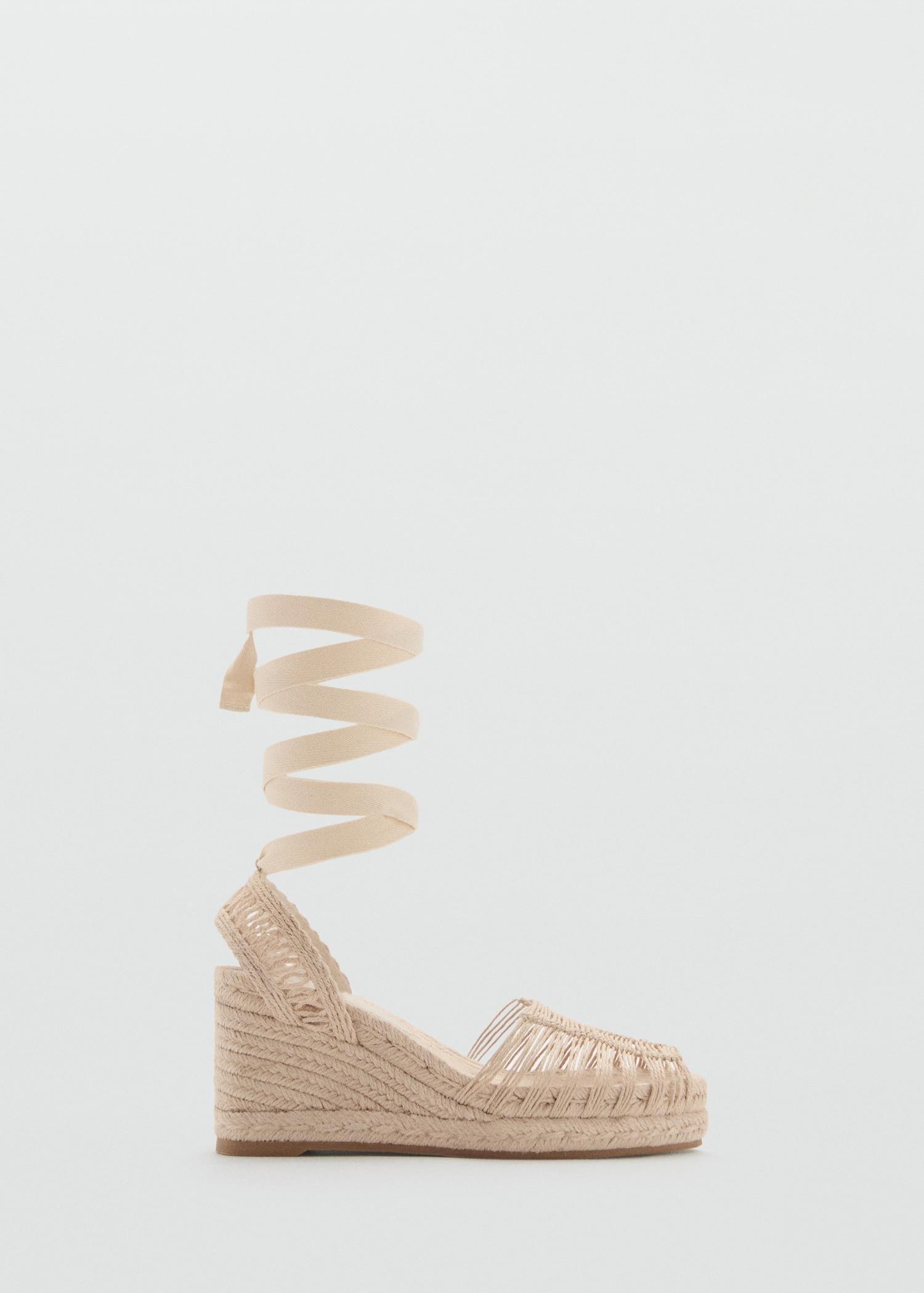 Jute wedges with straps - Women | MANGO USA Product Image
