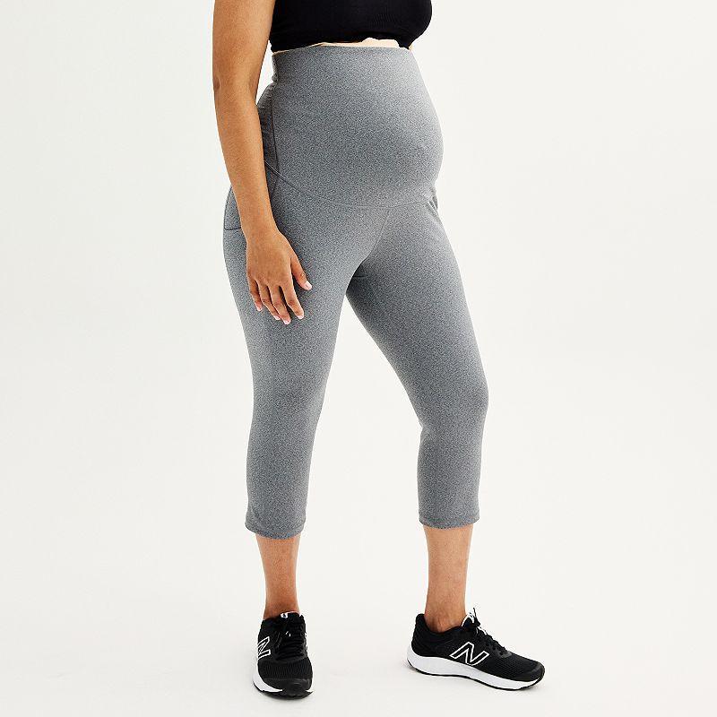 Plus Size Maternity Tek Gear® Ultrastretch High Rise Capri Leggings, Women's, Size: 2XL, Grey Product Image
