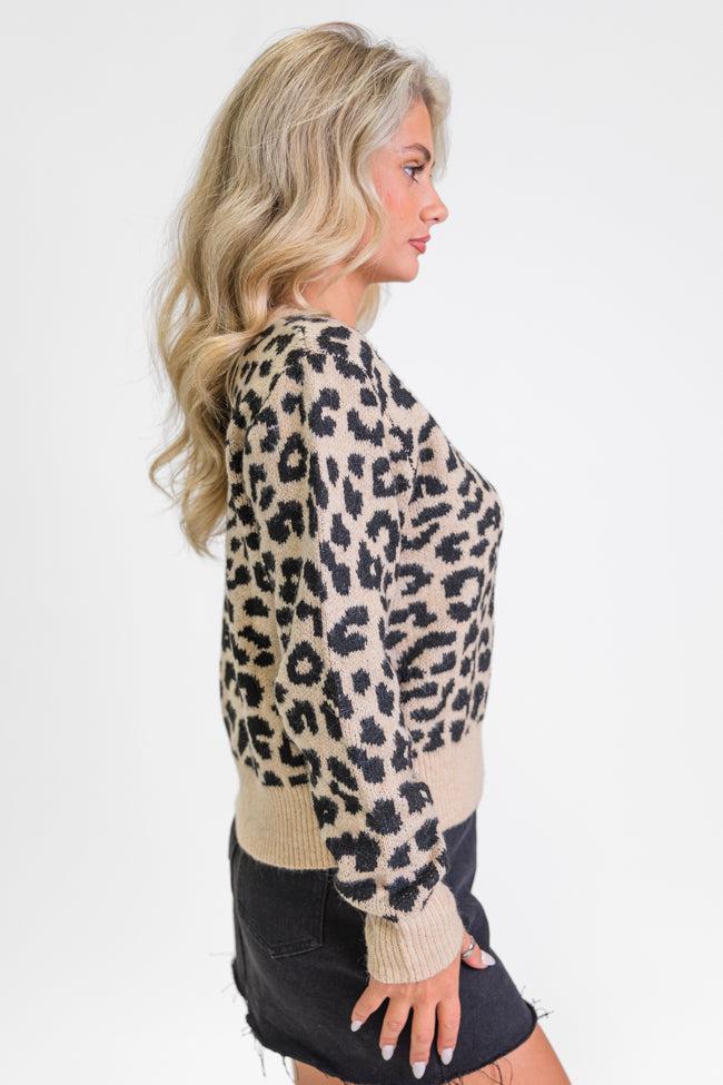 Fierce Feelings V-Neck Leopard Sweater FINAL SALE Product Image