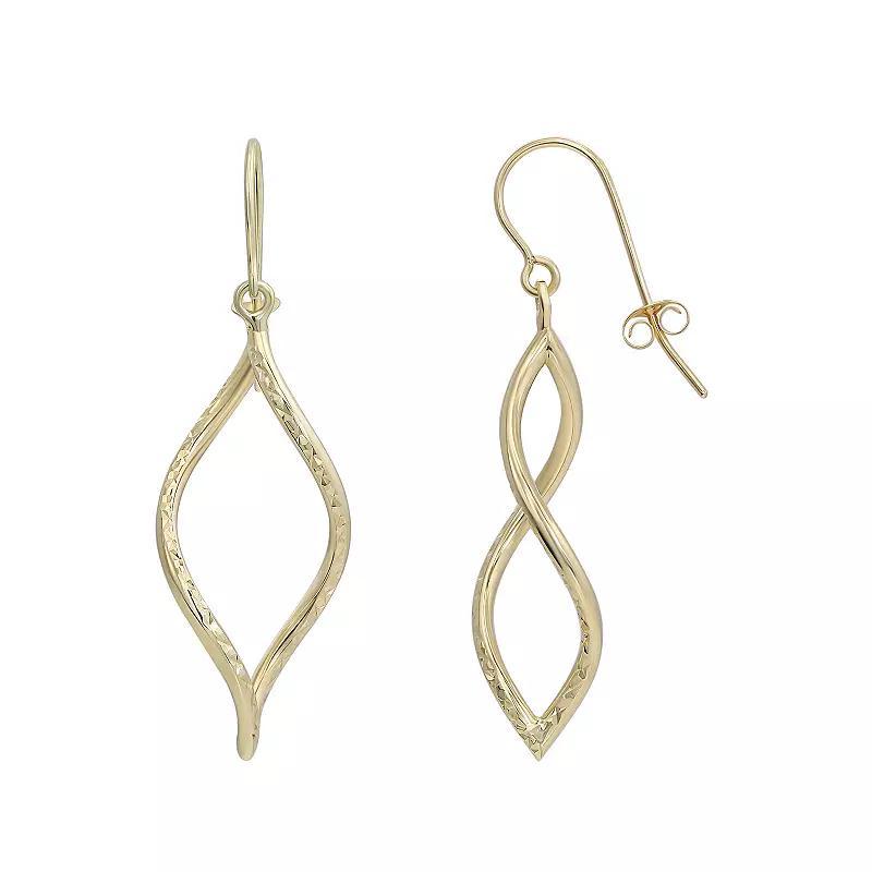 Taylor Grace 10k Gold Open Flame Twist Drop Earrings, Women's Product Image