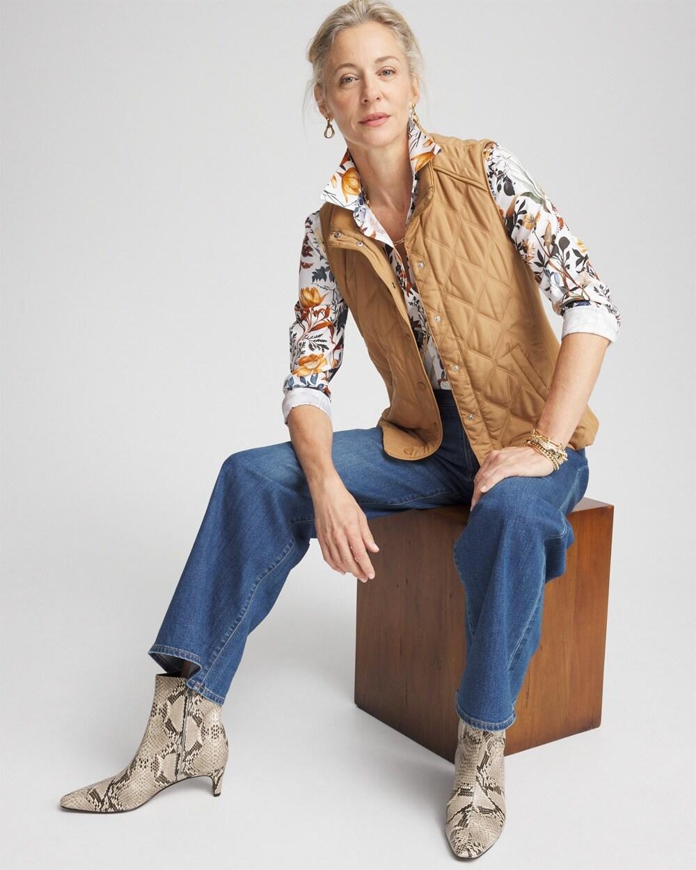Rib Trim Quilted Vest Product Image