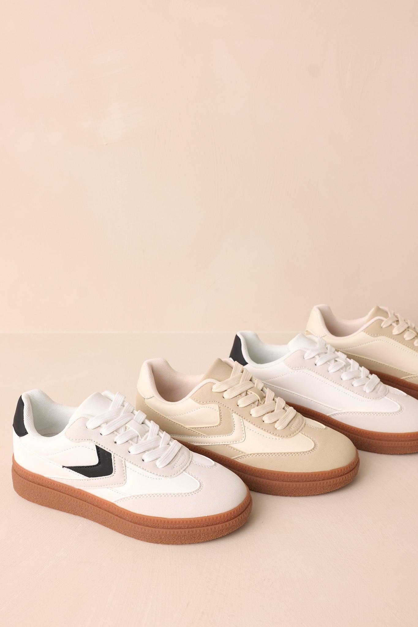 Catching Moments White & Beige Sneaker Product Image
