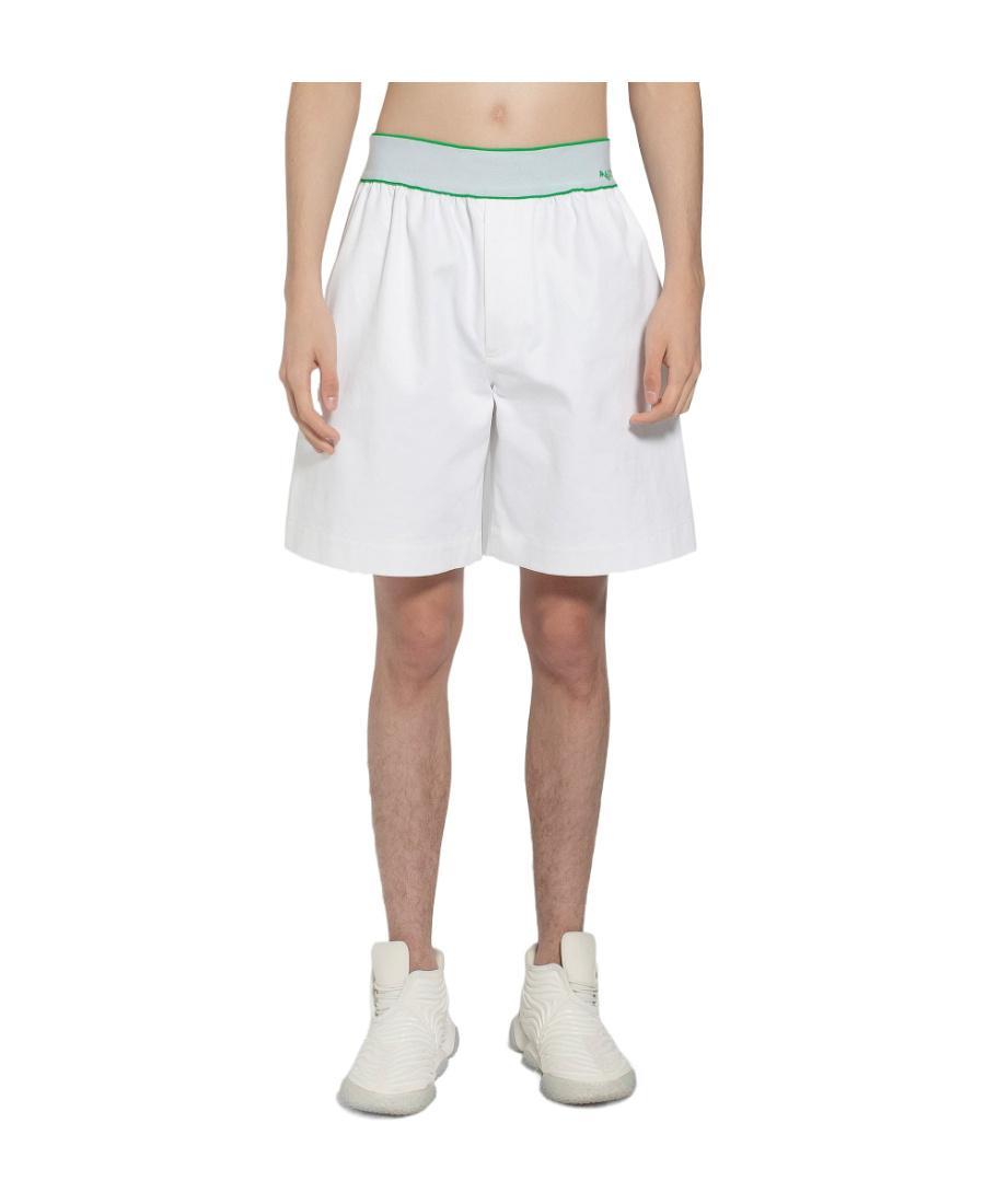 BOTTEGA VENETA Logo-embroidered Wide-legged Shorts In White Product Image