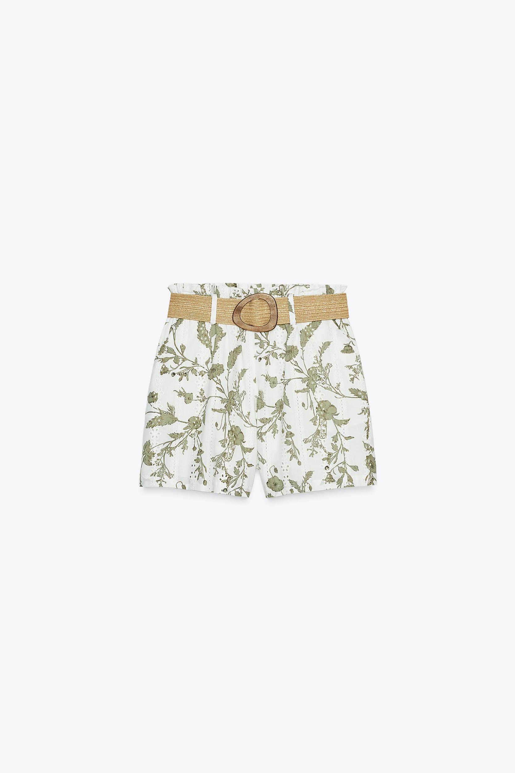 PRINTED SHORTS WITH PERFORATED EMBROIDERY Product Image