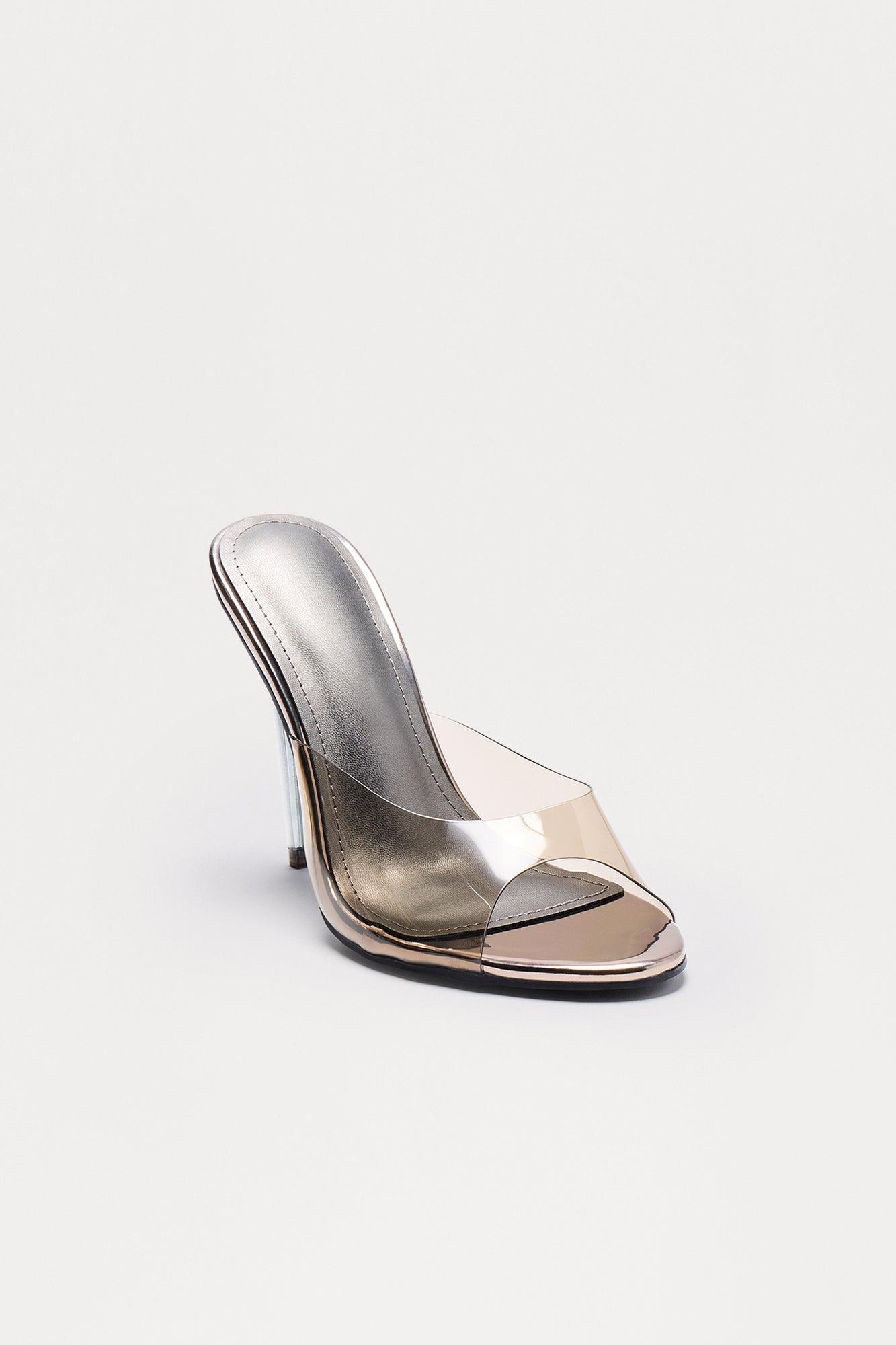 Lisbon Clear Stiletto Heels - Black Product Image