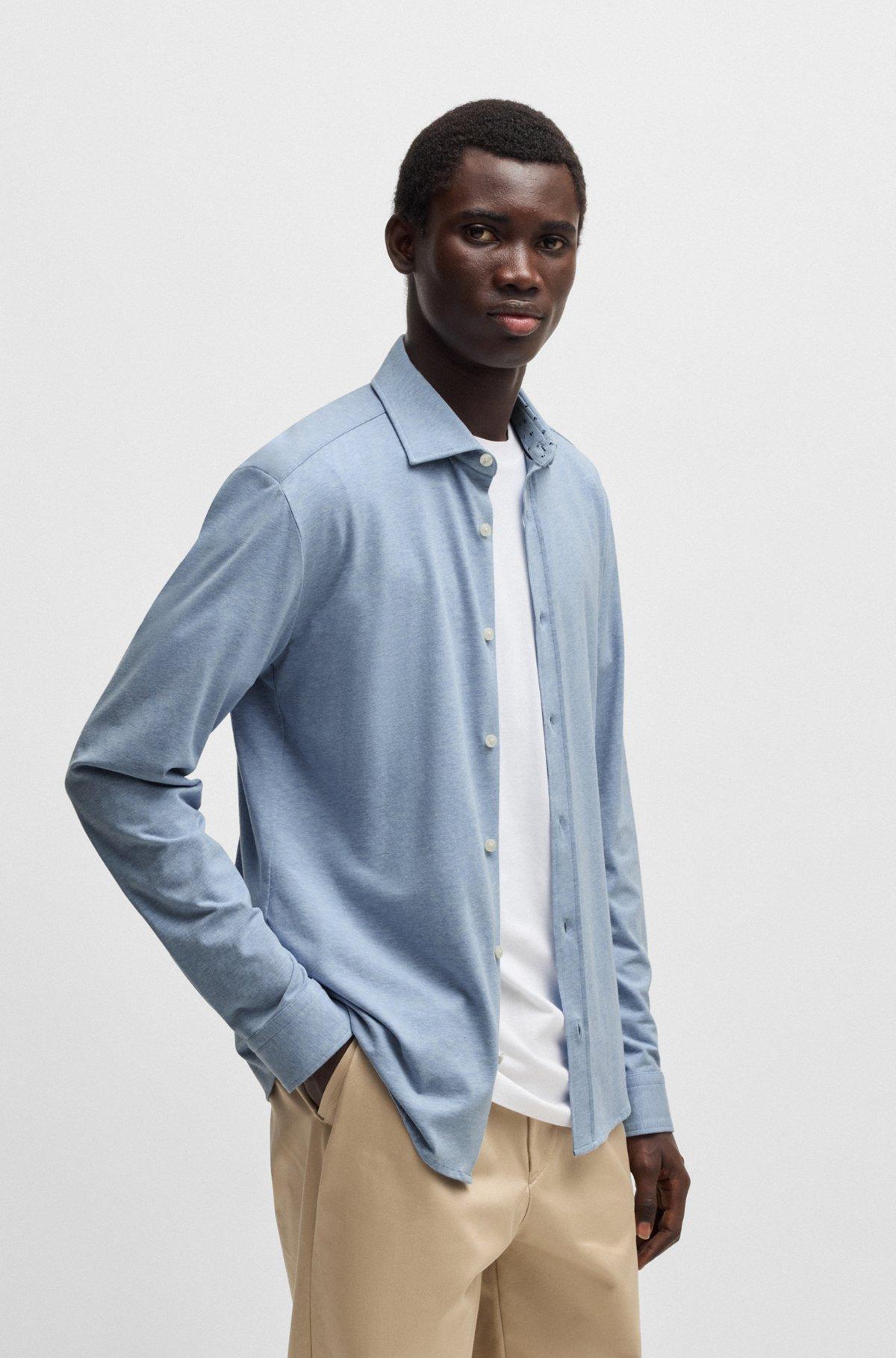 Slim-fit shirt in stretch-cotton jersey Product Image
