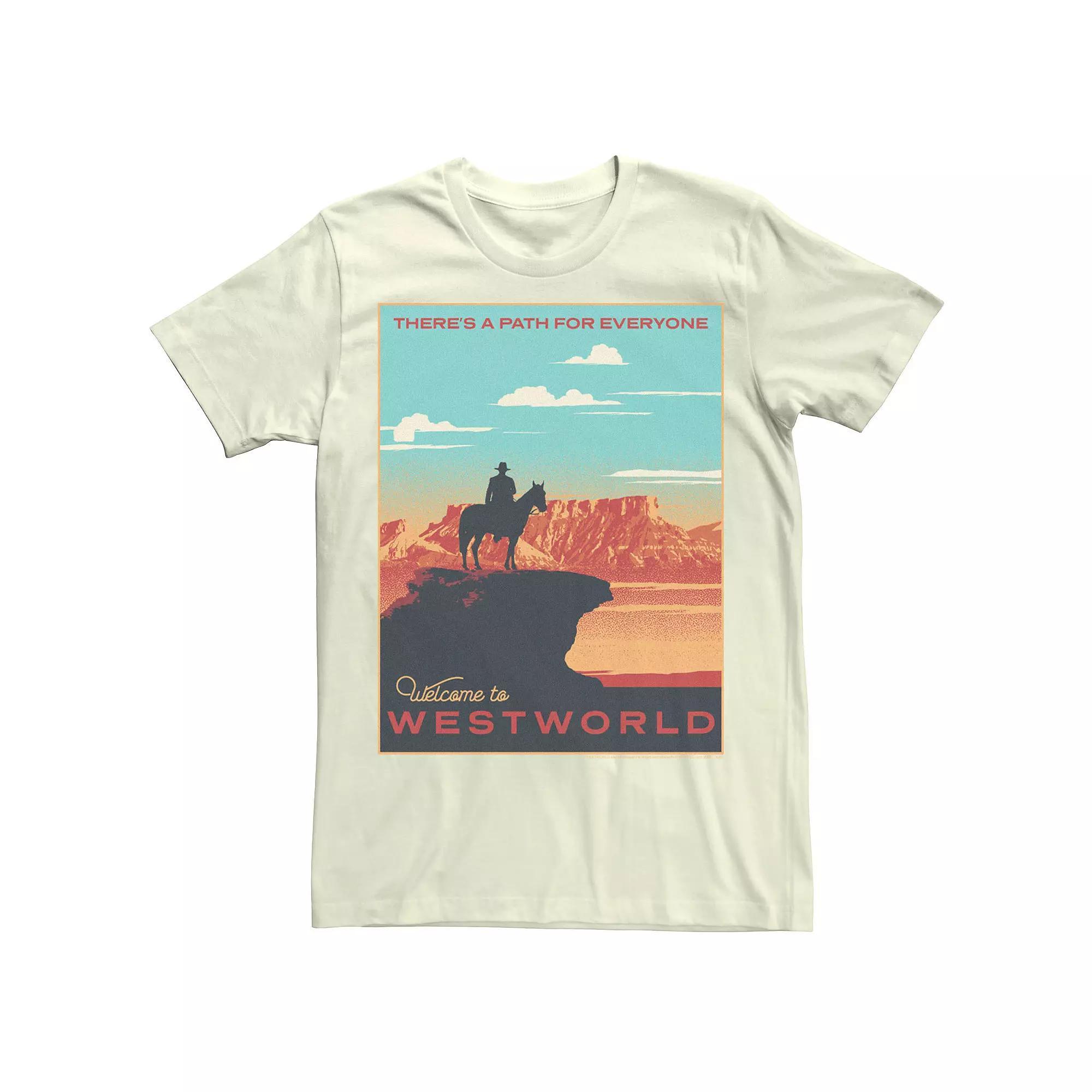 Men's Westworld Path For Everyone Colorful Poster Tee, Size: 3XL, Natural Product Image