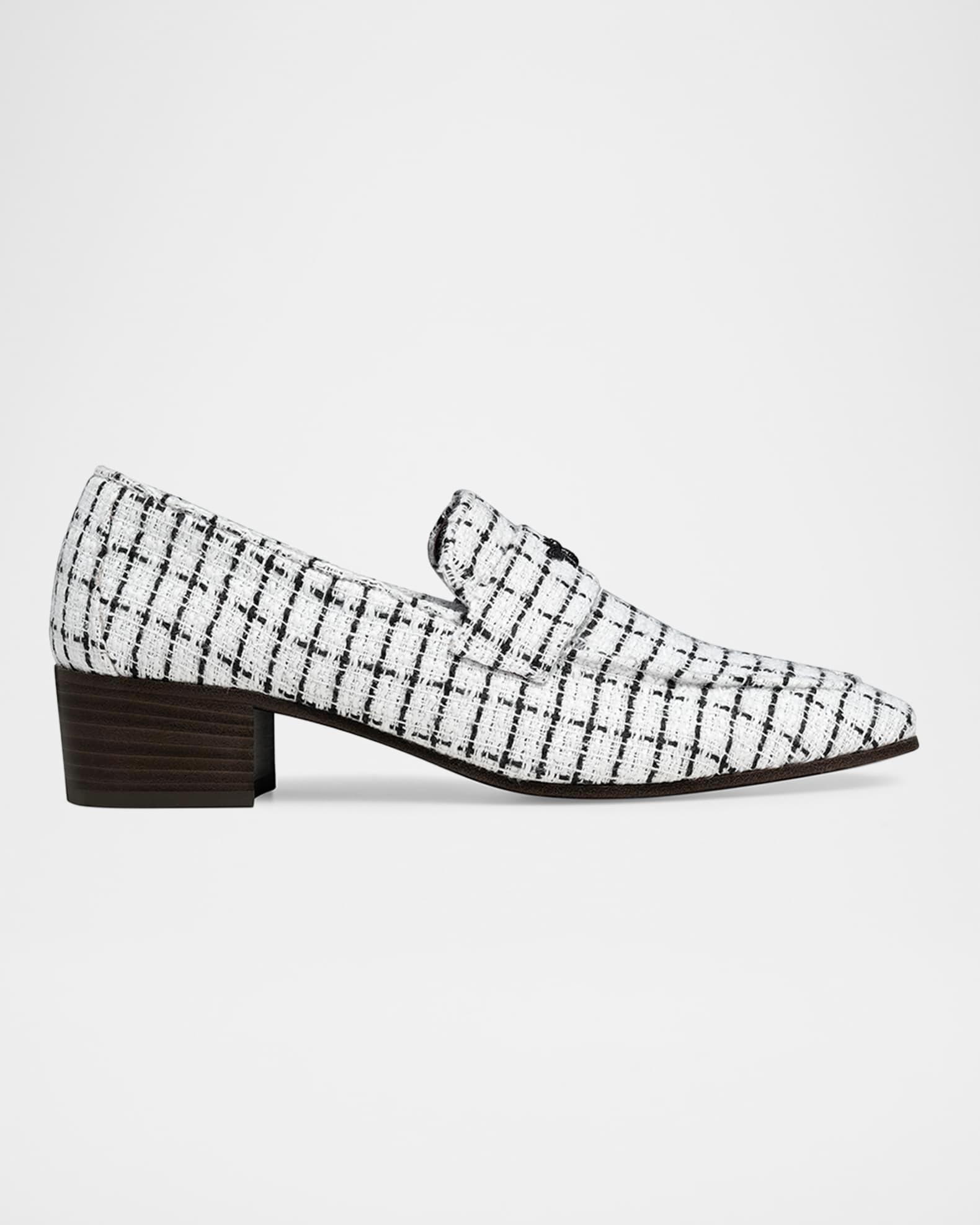 Flaneur Bicolor Tweed Heeled Loafers Product Image