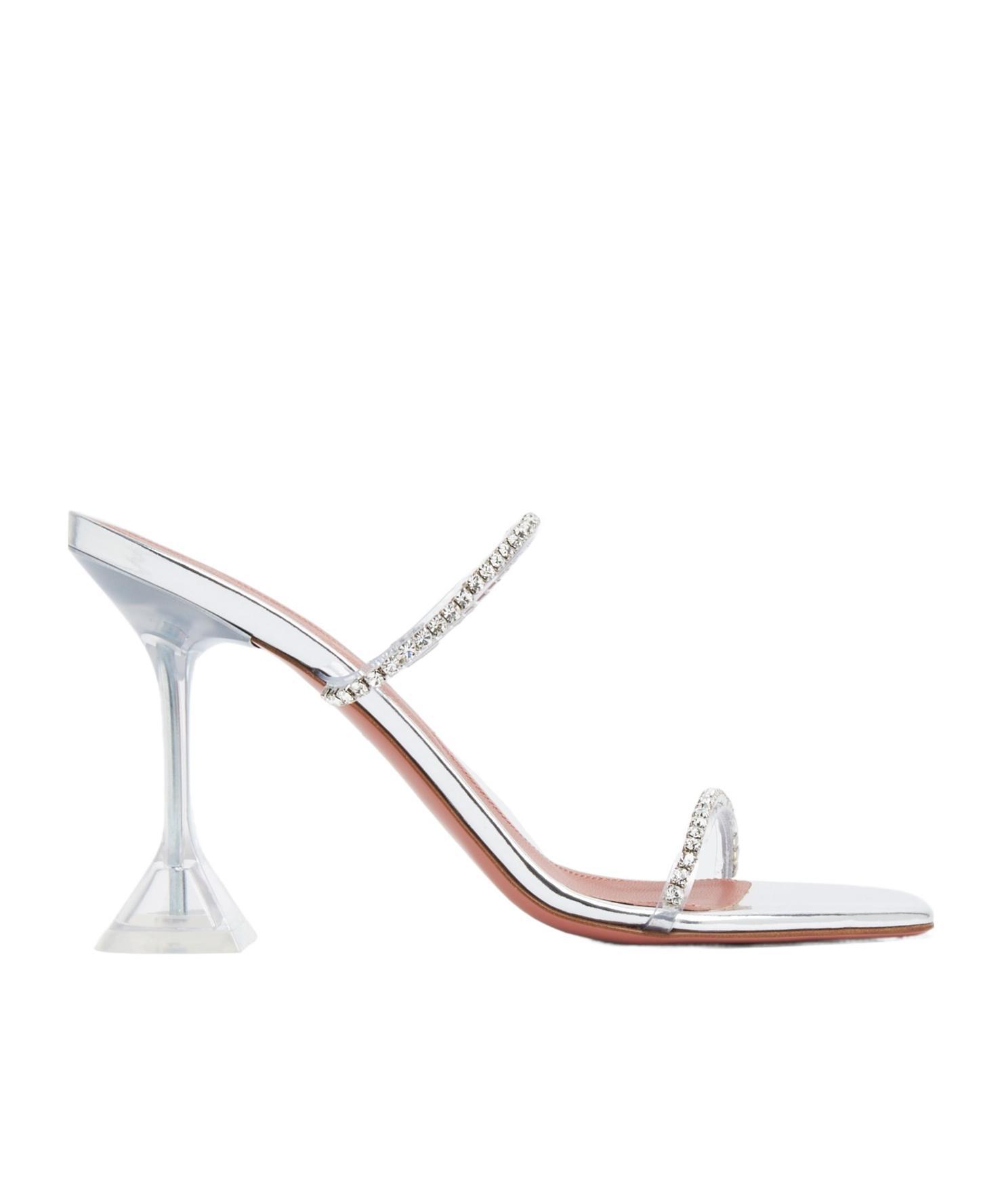 AMINA MUADDI Gilda 95mm Clear Heel Sandals In Multicolor Product Image
