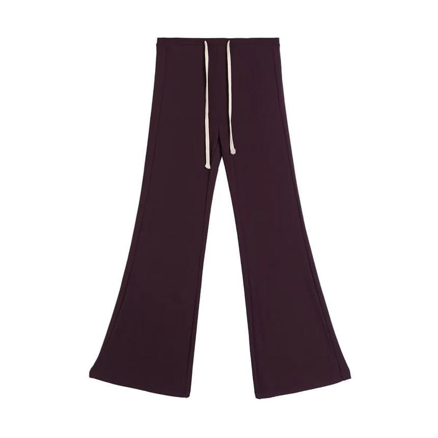High Rise Plain Flared Pants Product Image