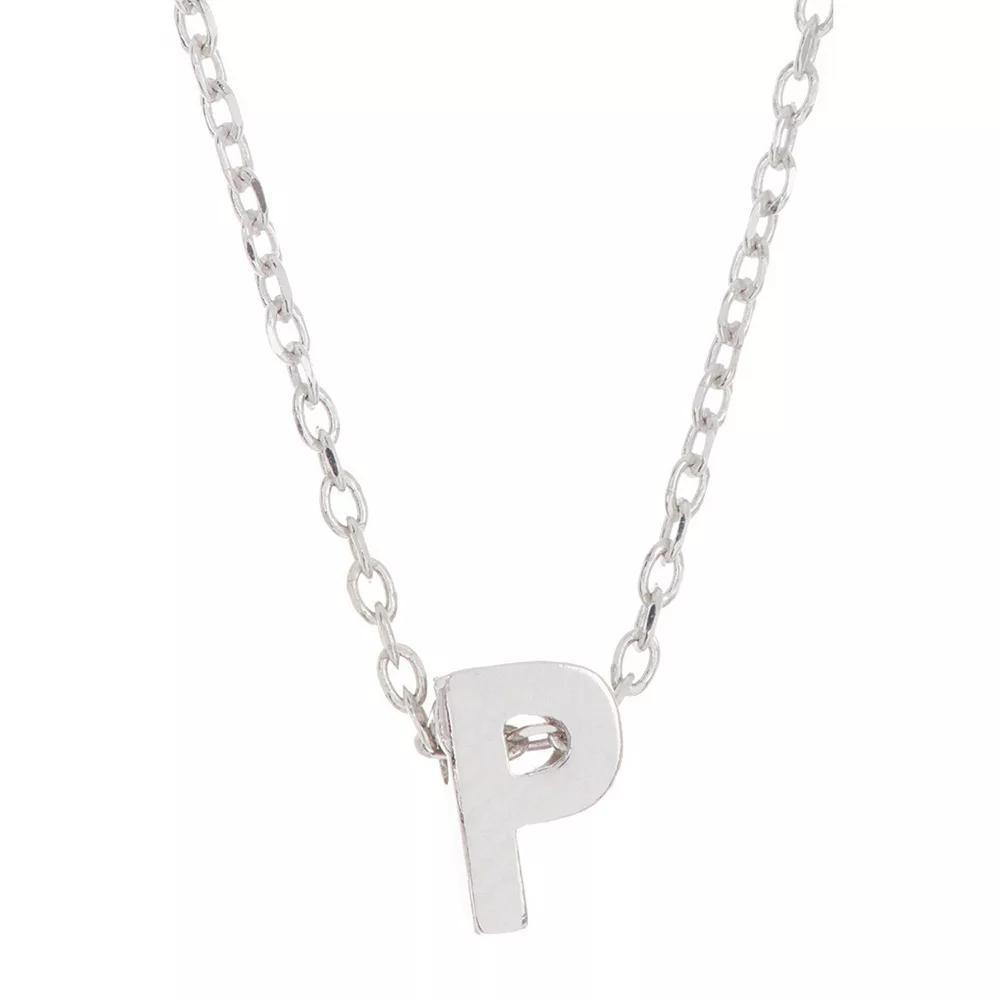 Adornia Mini Initial Pendant Necklace, Women's, Silver Tone E Product Image