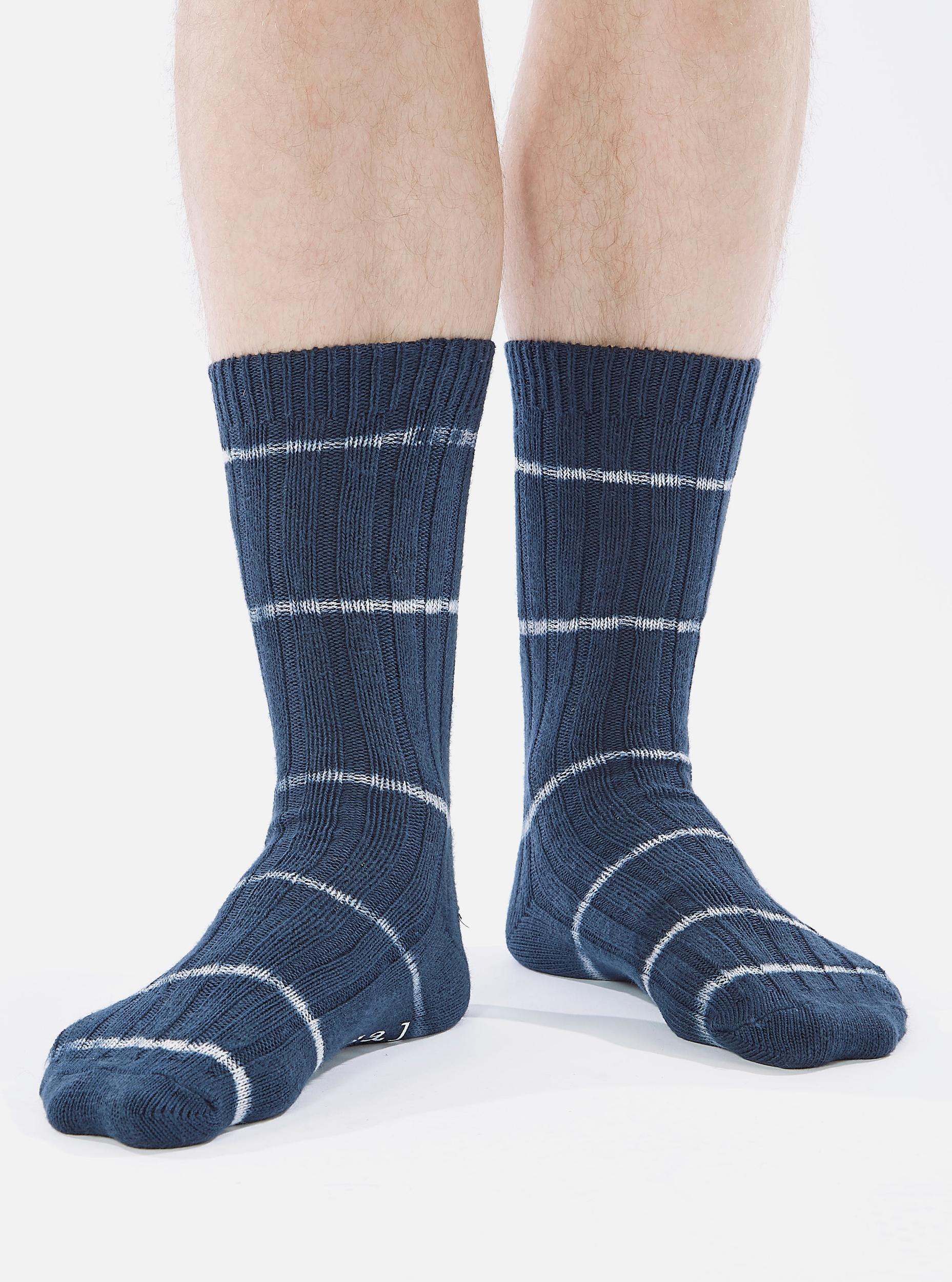Universal Works Slub Sock in Navy Tie Dye Knit Product Image