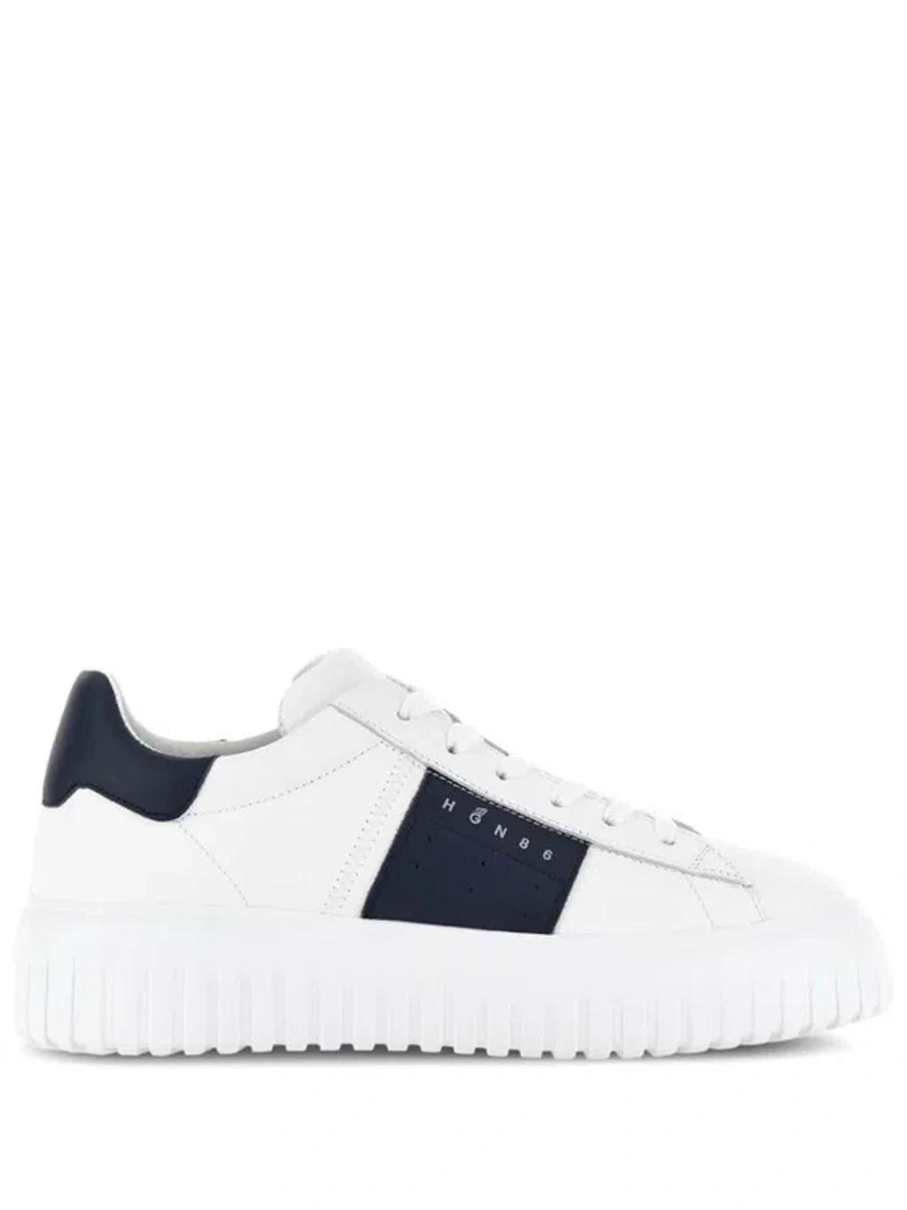 HOGAN H-stripes Leather Sneakers In White Product Image
