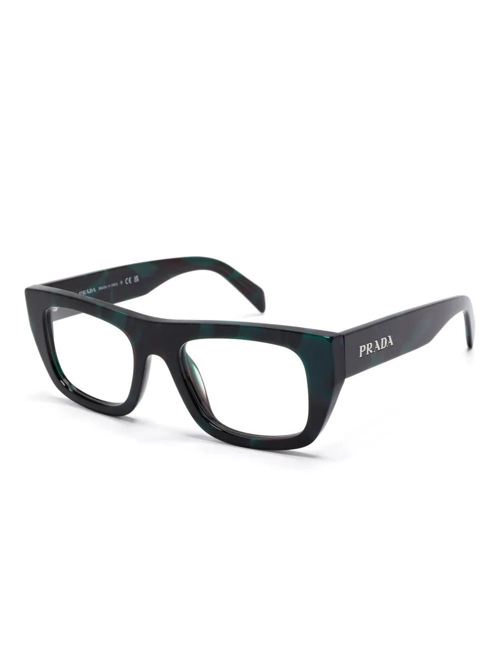 PRADA Rectangular-frame Glasses In Grün Product Image