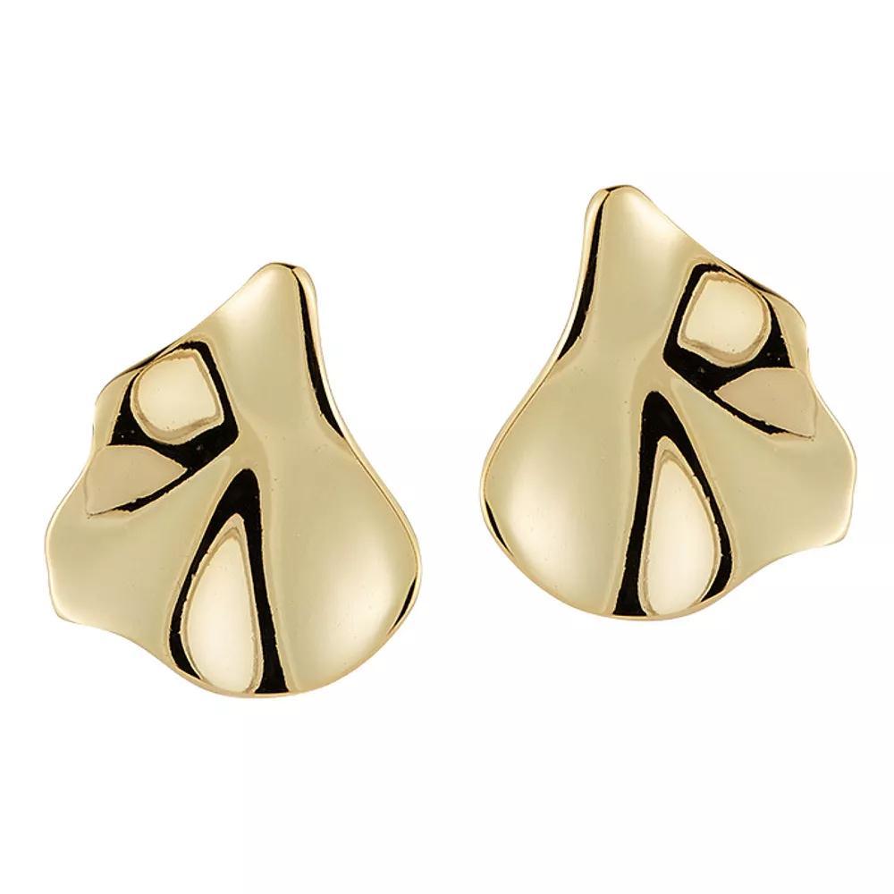 Sunkissed Sterling Wave Stud Earrings, Women's, Gold Tone Product Image