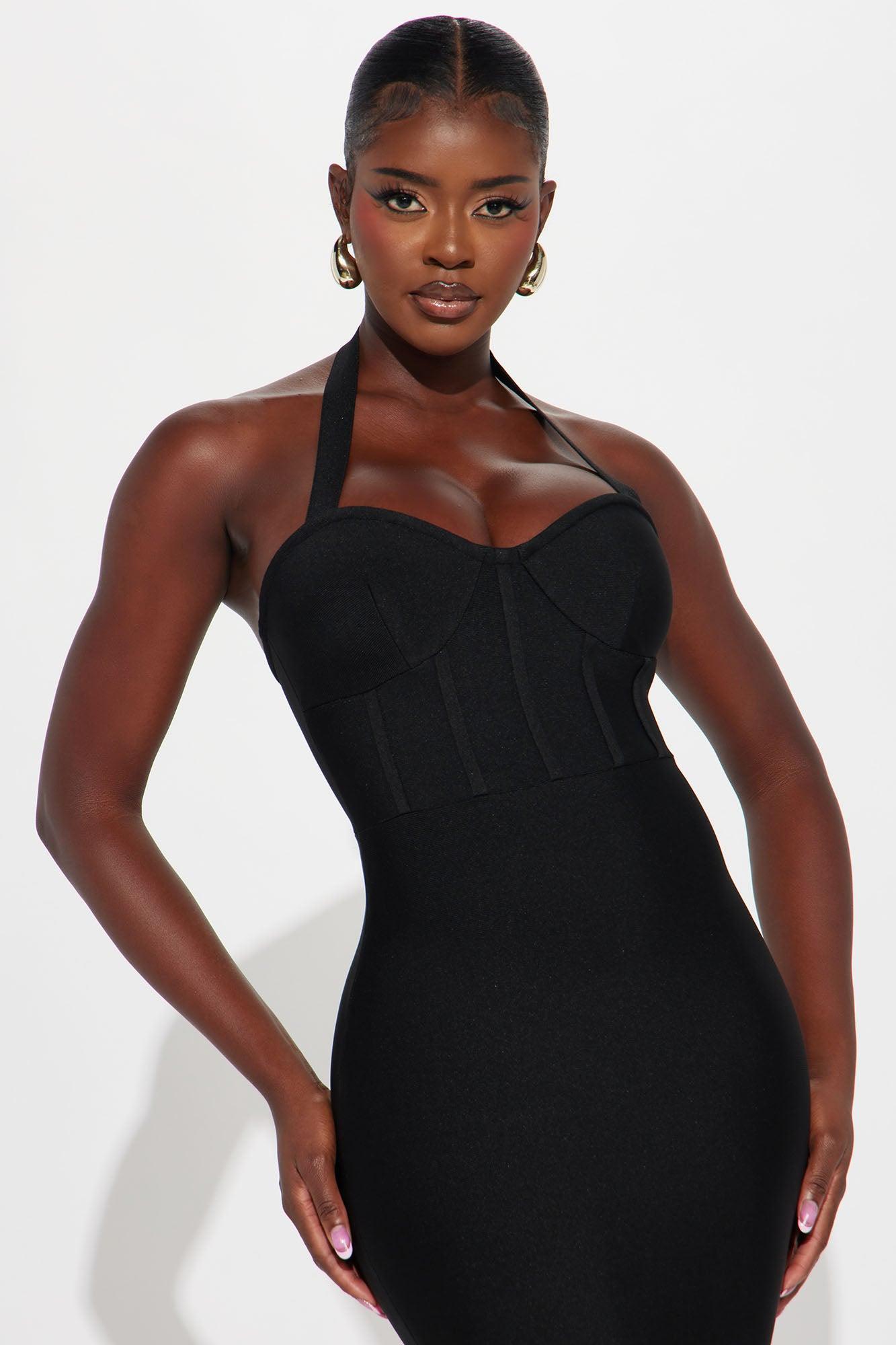 Important Figure Bandage Midi Dress - Black Product Image