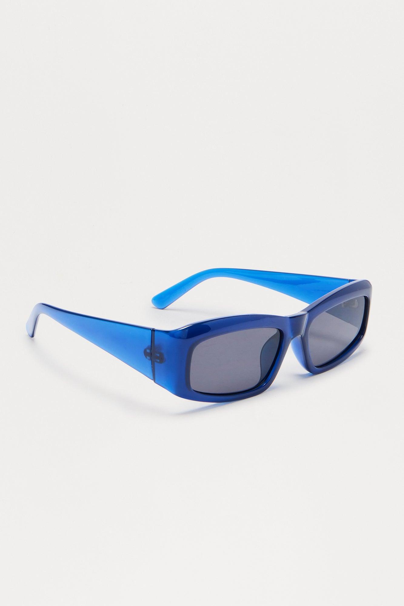 Top Down Square Sunglasses - Blue Female Product Image