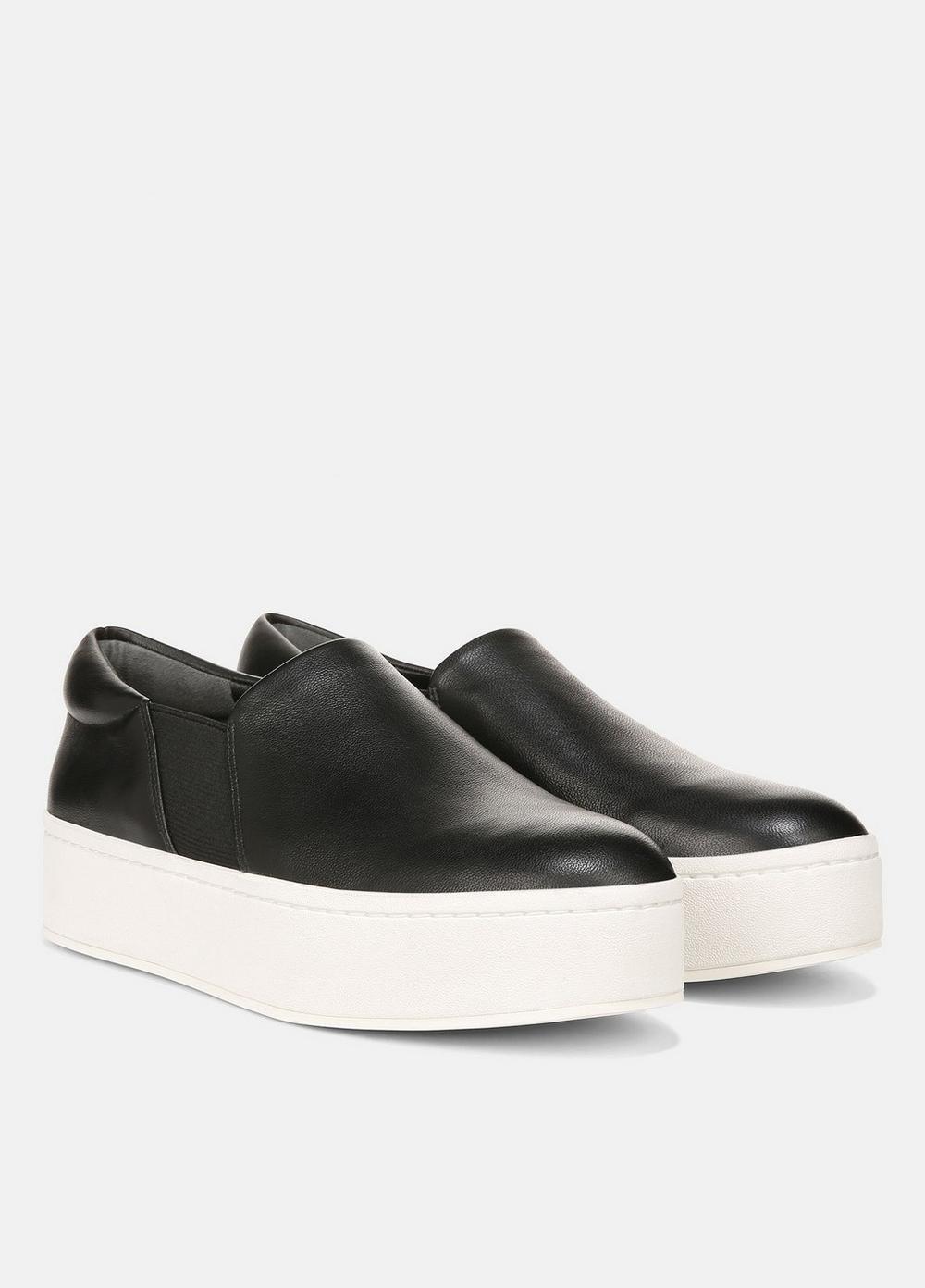 Womens Warren Leather Sneaker, Black, Size 6.5 Vince Product Image