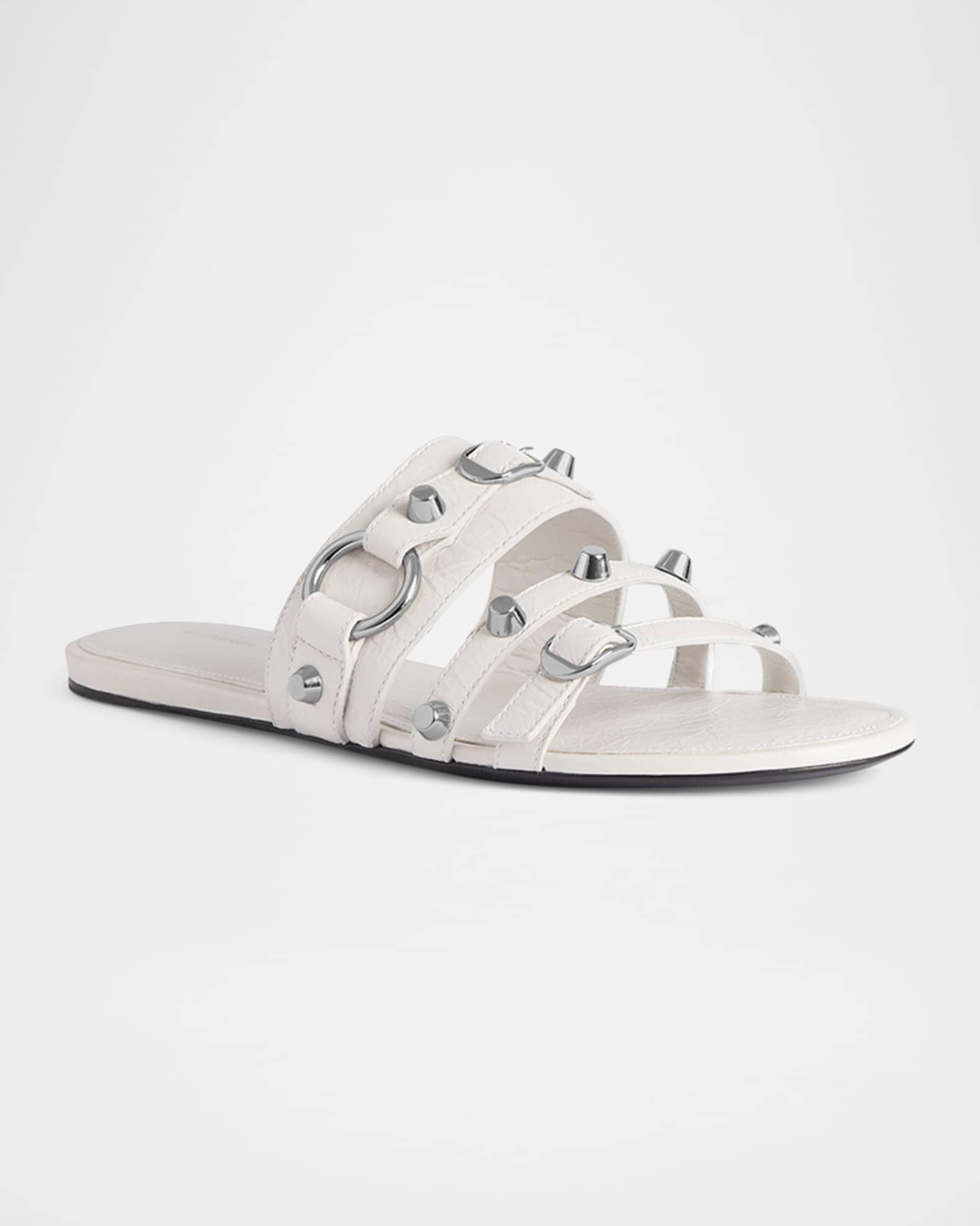 City Leather Triple-Band Slide Sandals Product Image