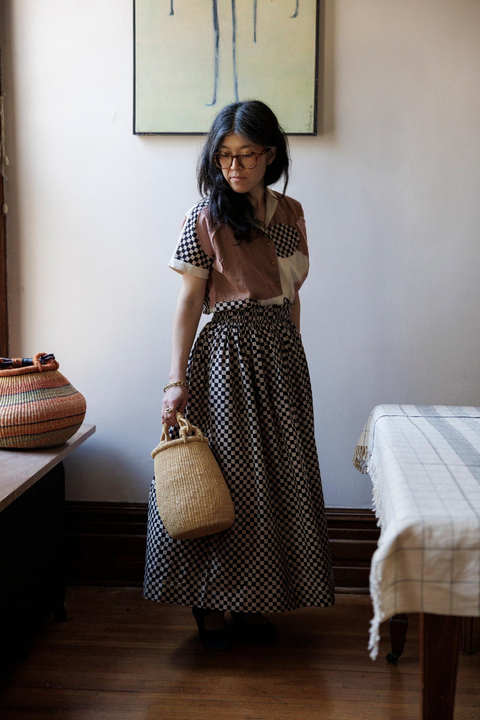 Block Printed Black Skirt Product Image