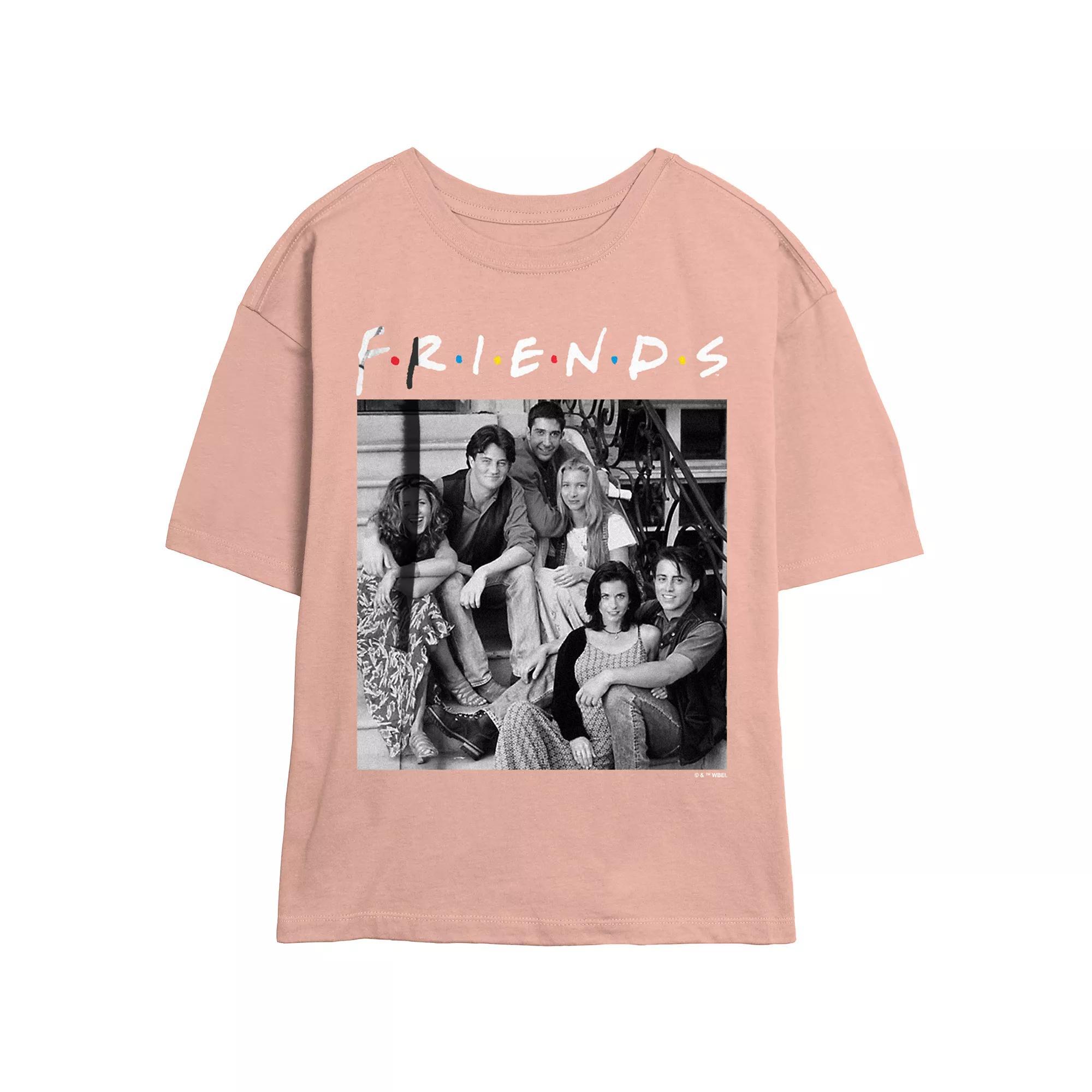 Juniors' Friends Stairs Group Photo Skimmer Graphic Tee, Women's, Size: XL, Pink Product Image