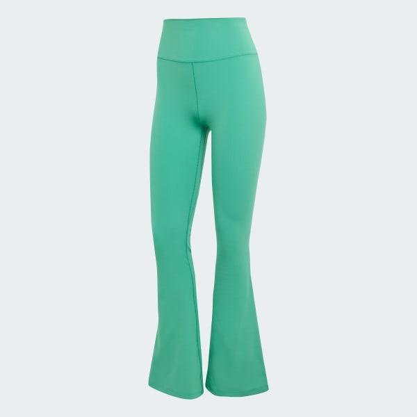 adidas All Me Flare Leggings Semi Court Green L Womens Product Image