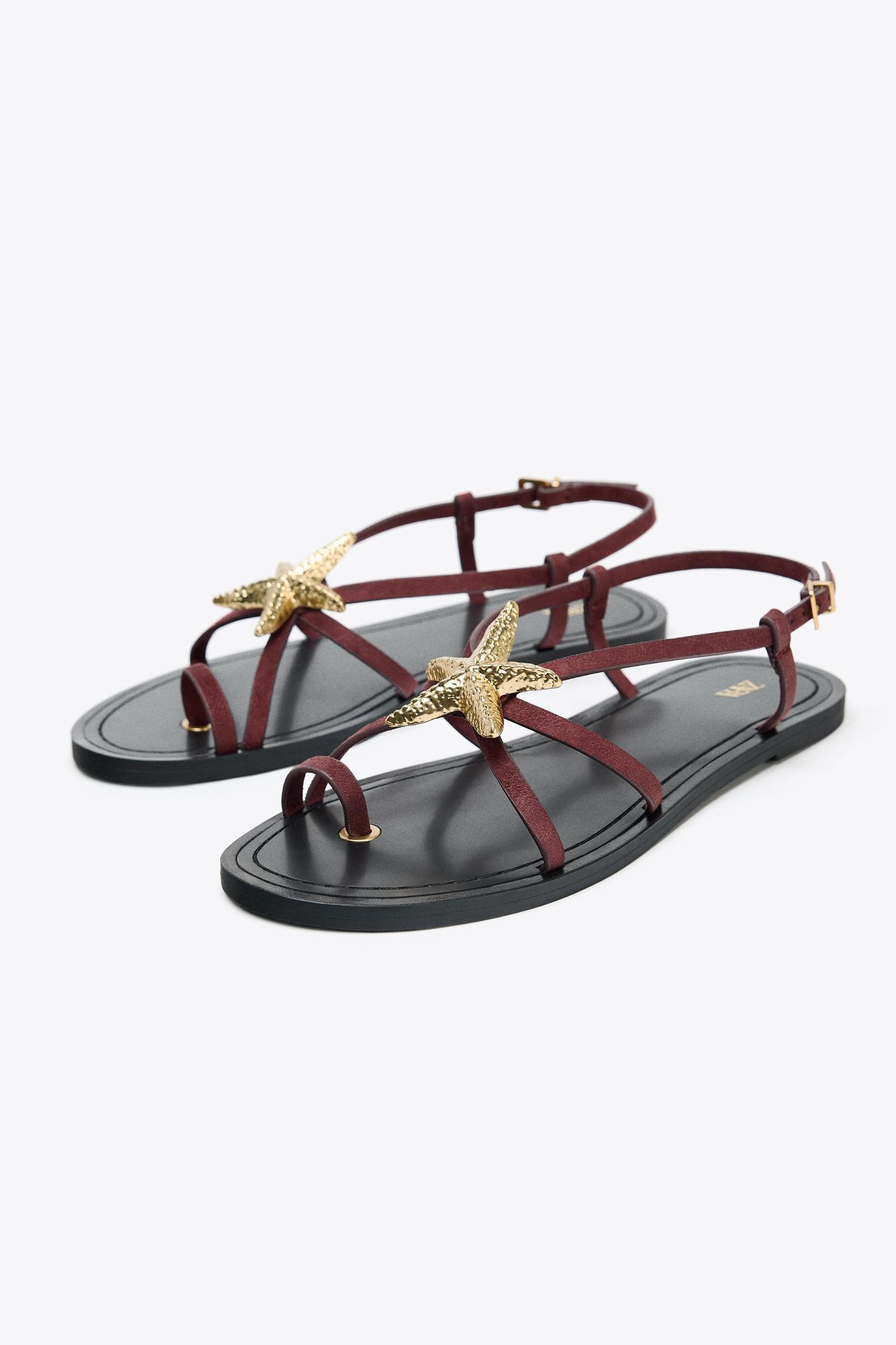 STRAPPY SANDALS WITH METALLIC DETAIL Product Image