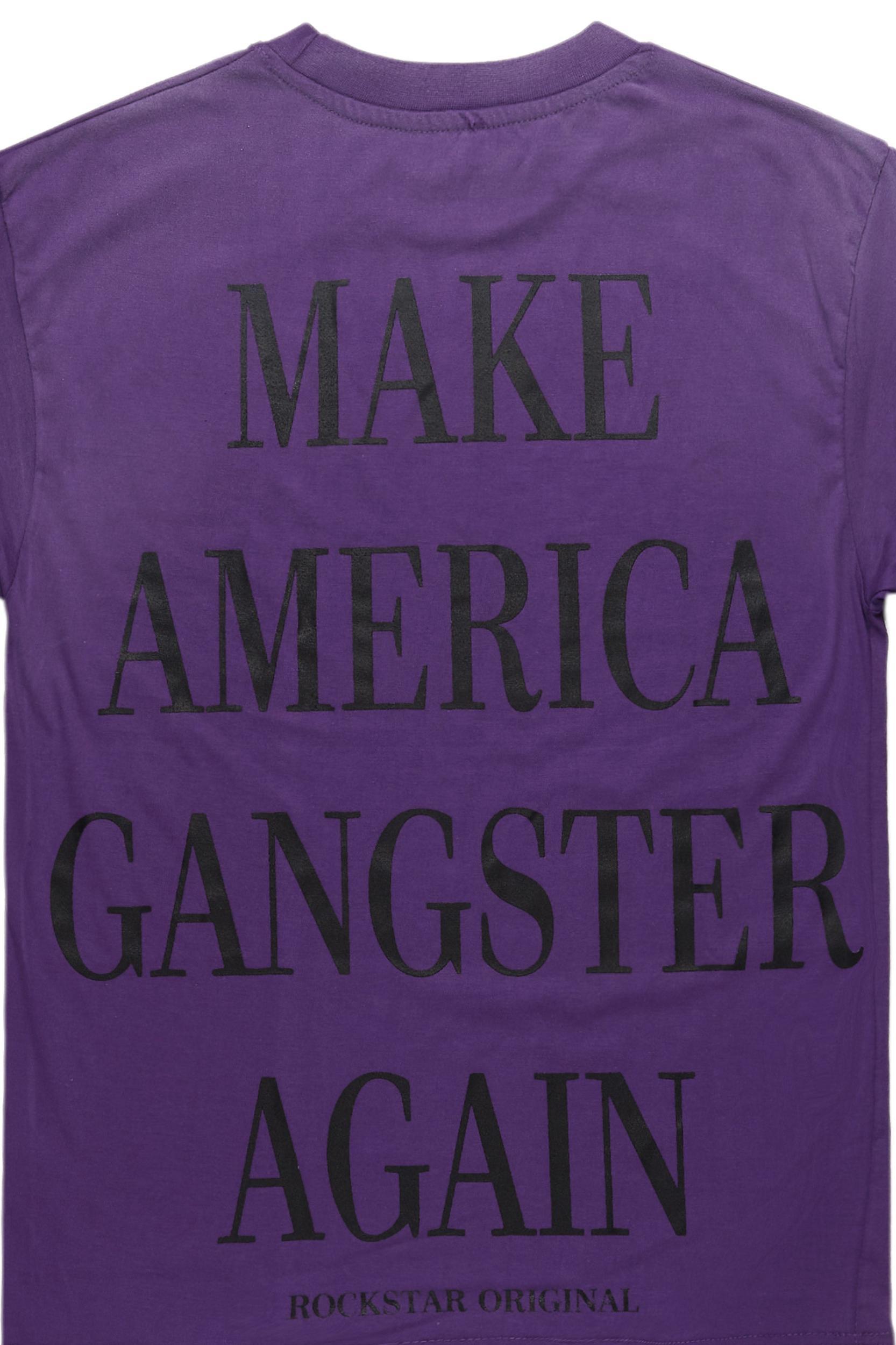 Drako Purple Oversized Graphic T-Shirt Male Product Image