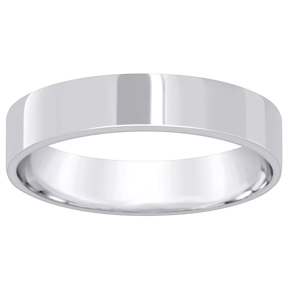 Alyson Layne Mens Platinum Flat Wedding Band White Product Image