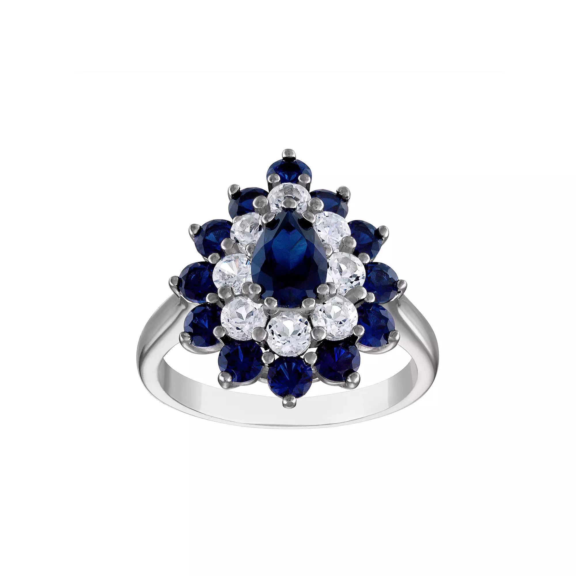 Designs by Gioelli Sterling Silver Gemstone Ring, Women's, Size: 8, Lab Created Blue Product Image