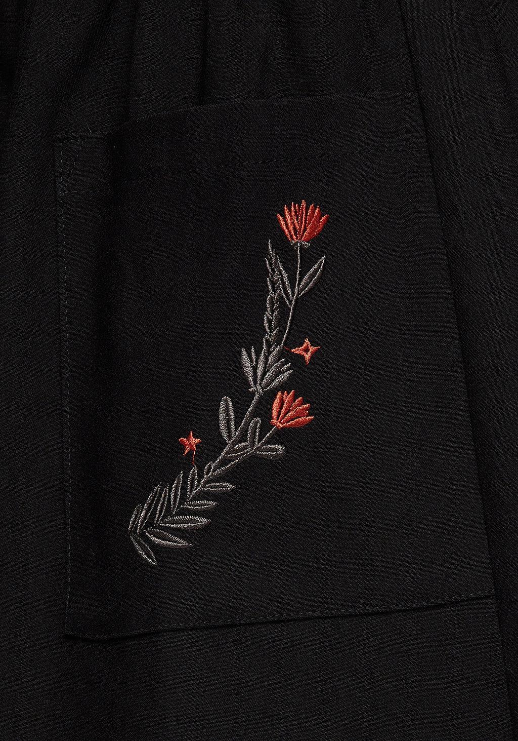 Foxfire Embroidered Button Up Midi Skirt Product Image