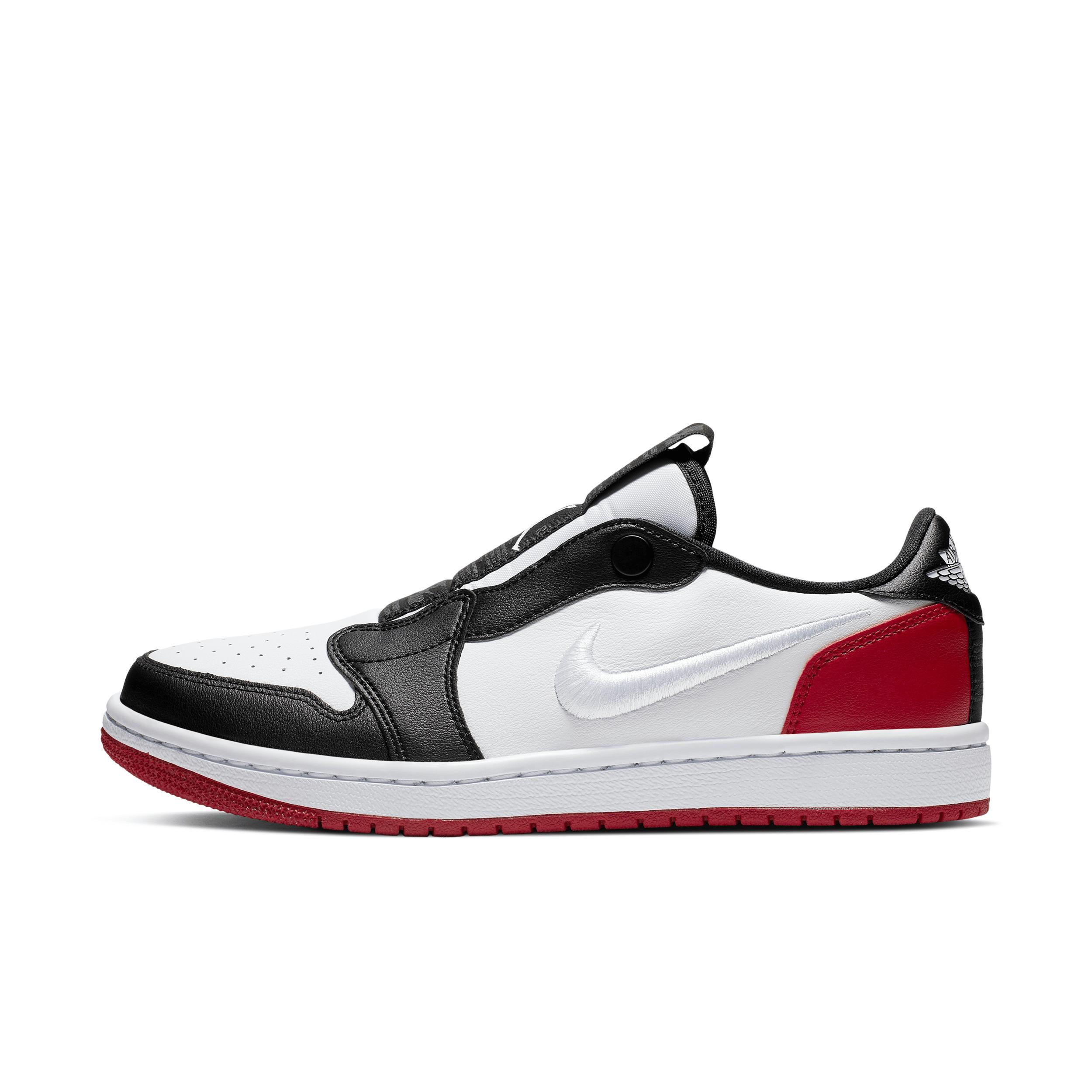 Jordan Womens Jordan Retro 1 Low Slip WMNS - Womens Basketball Shoes White/Black/Gym Red Product Image