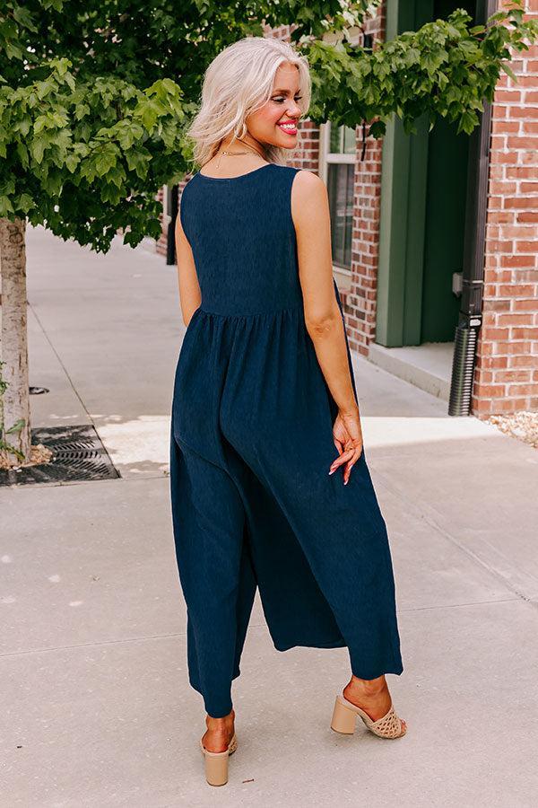 Fall Into Happiness Jumpsuit in Navy Product Image