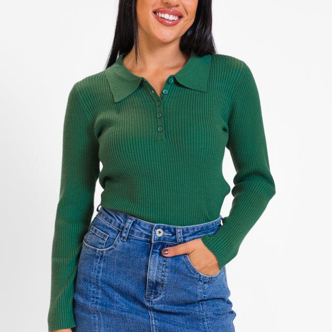 The Only Way Evergreen Collared Sweater  FINAL SALE Product Image