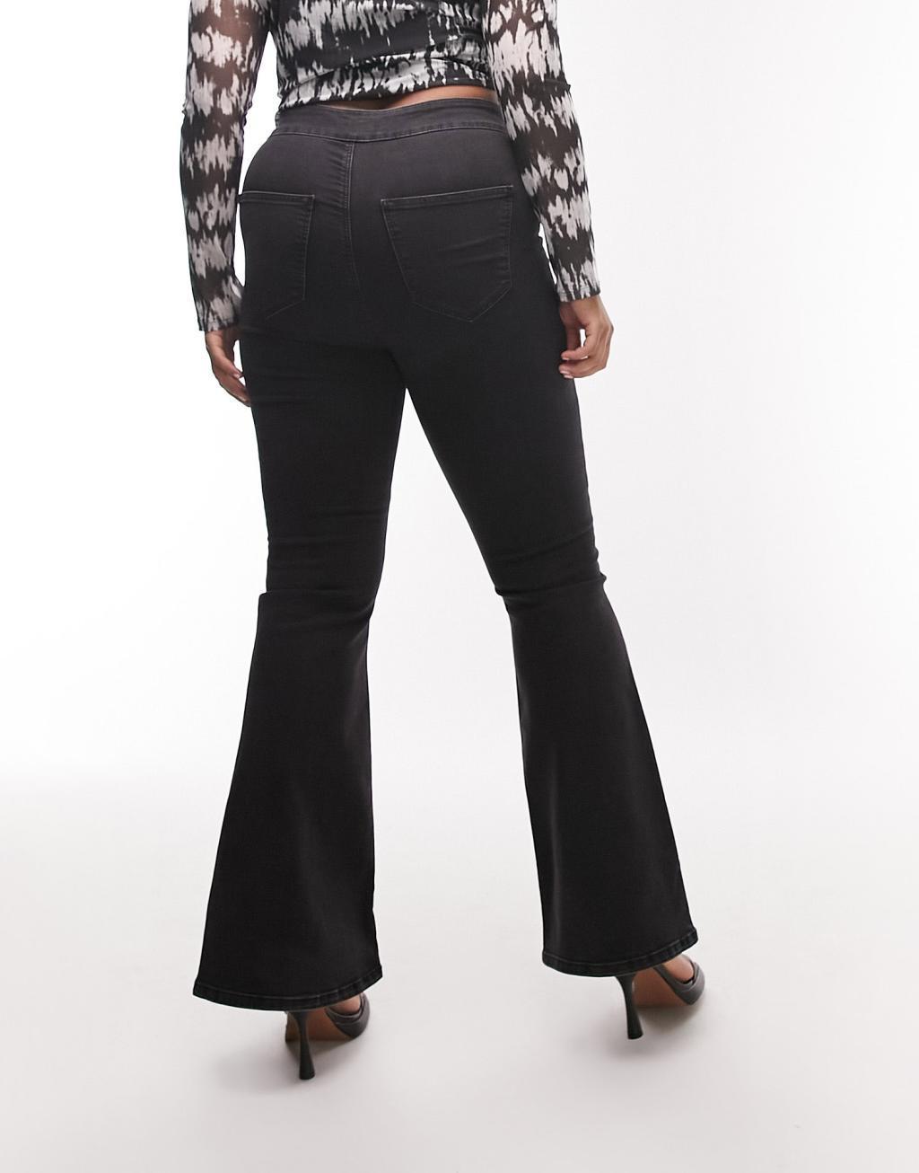 Topshop Curve Joni flare jeans Product Image