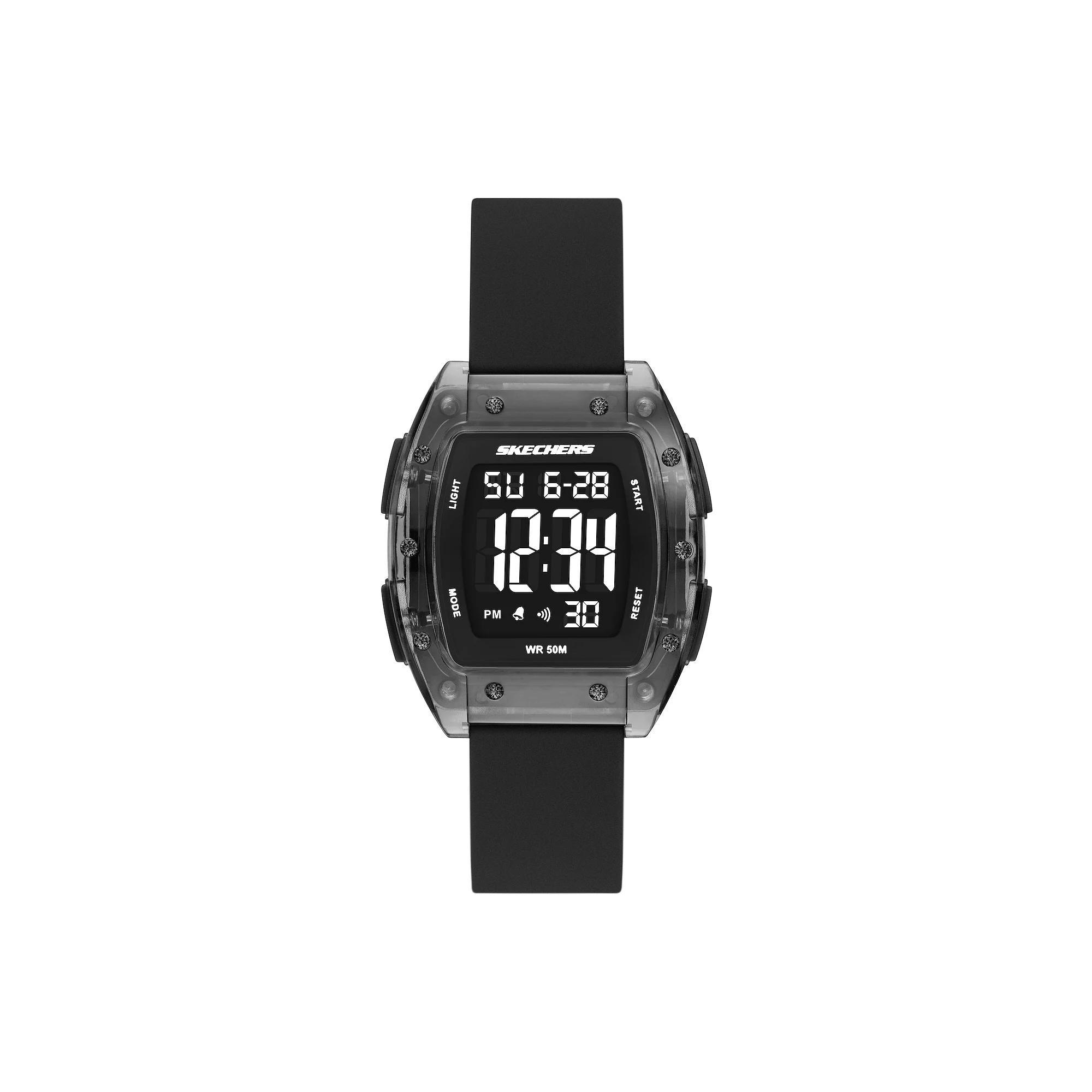 Skechers® Sawtelle Women's Silicone Digital Watch, Size: 37 mm, Black Product Image