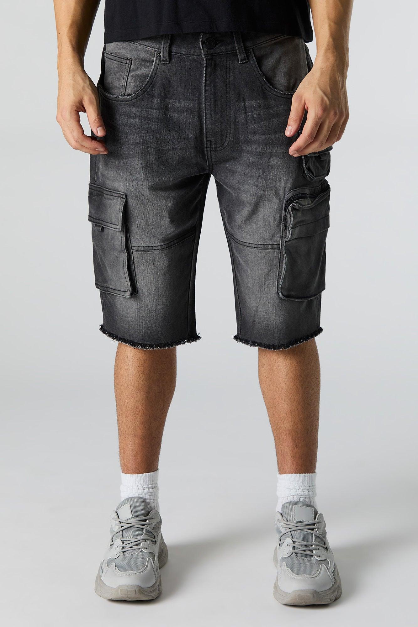 Stretch Denim Longline Cargo Short Male Product Image