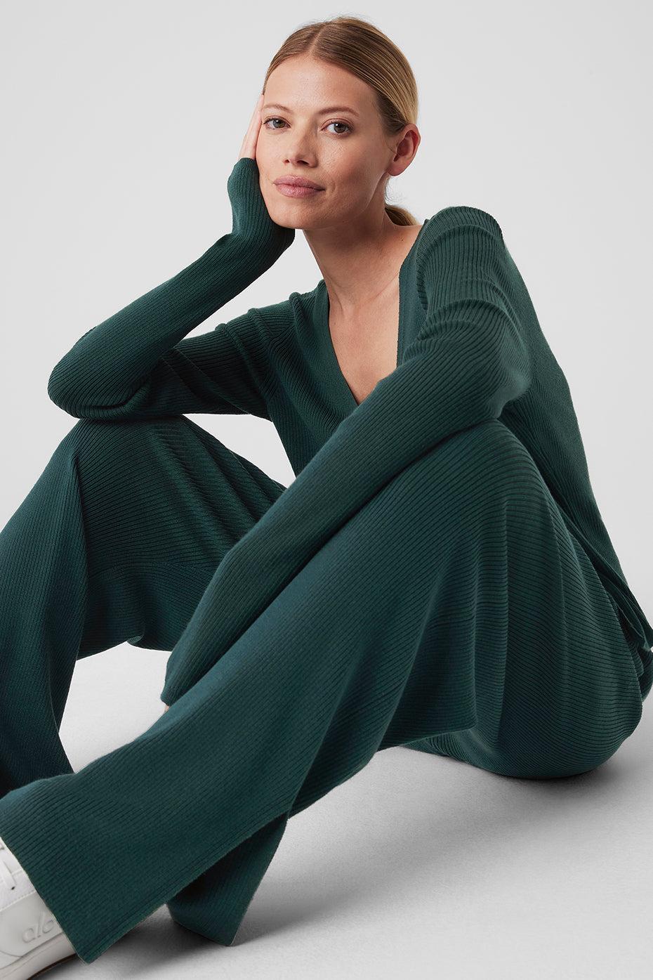 Knit Salana Cardigan - Midnight Green Product Image