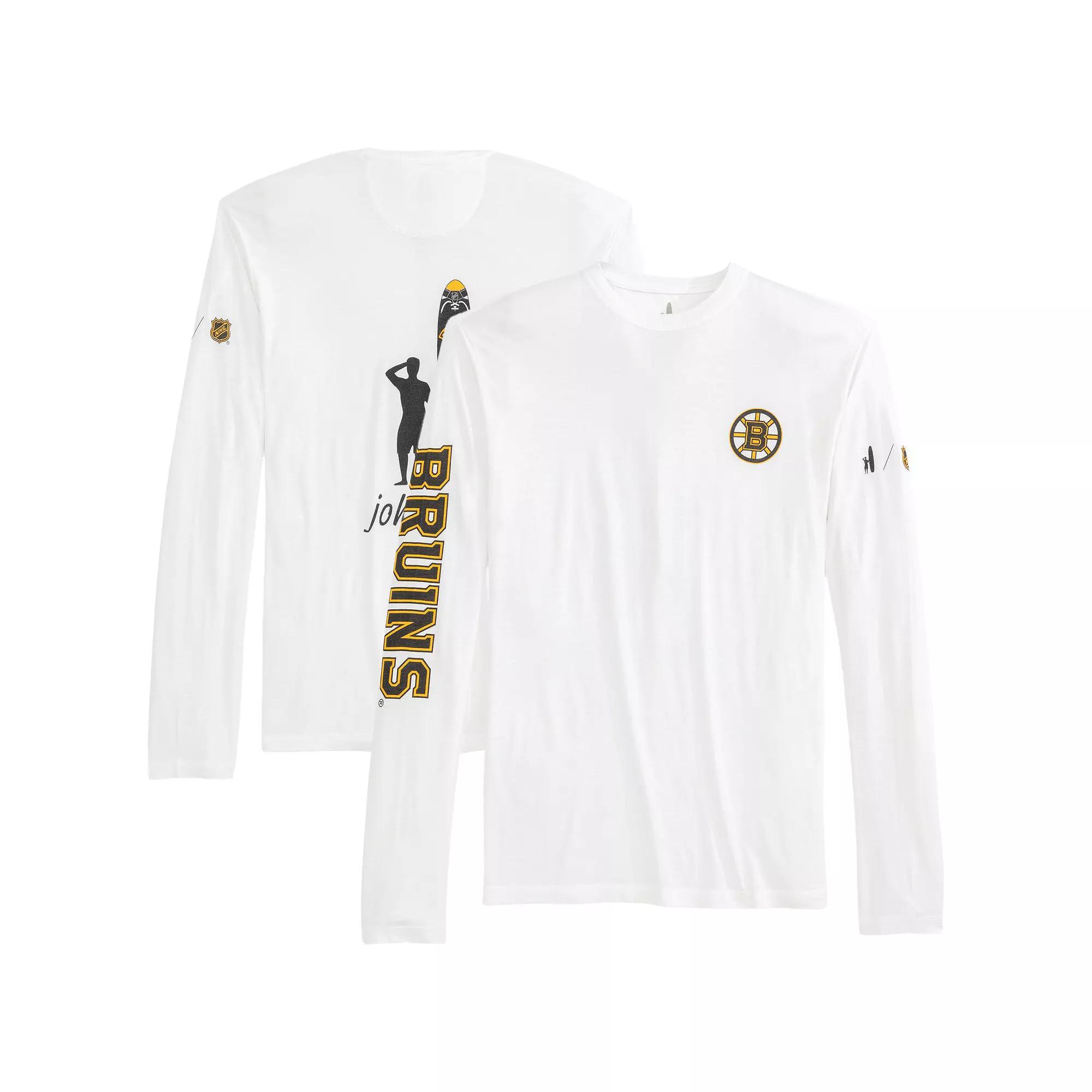 Men's johnnie-O White Boston Bruins Adam Long Sleeve T-Shirt, Size: Large Product Image