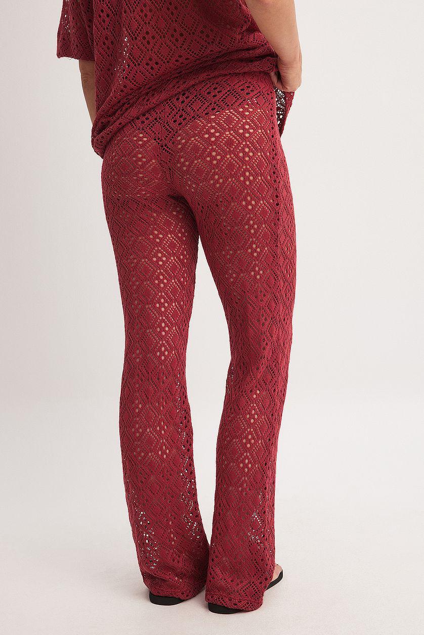 Crochet Loose Mid Waist Pants Product Image
