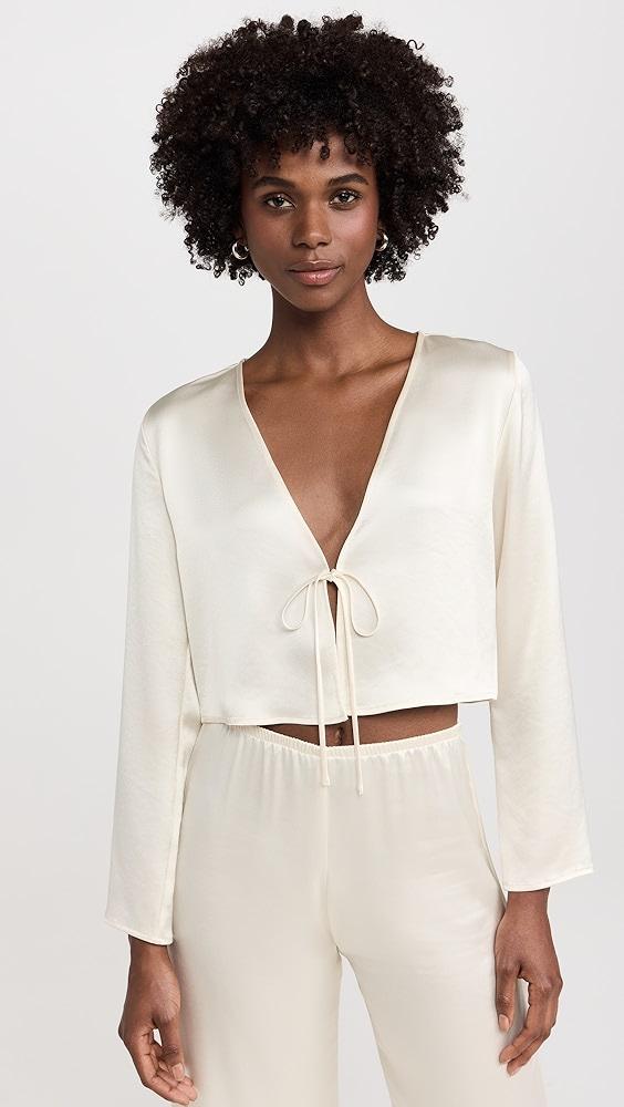 Leset Barb Long Sleeve Tie Top | Shopbop Product Image