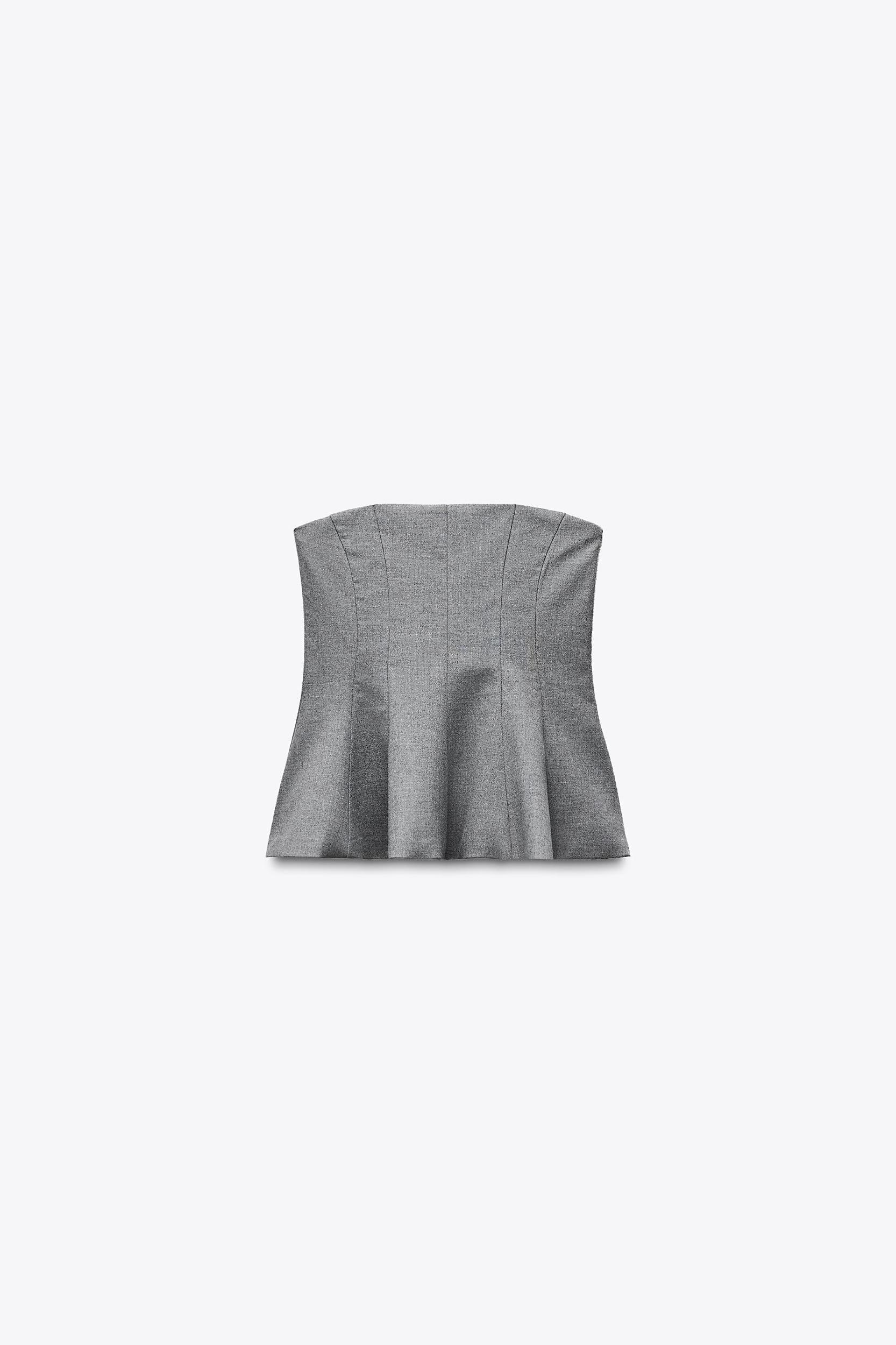 STRAPLESS PEPLUM TOP Product Image