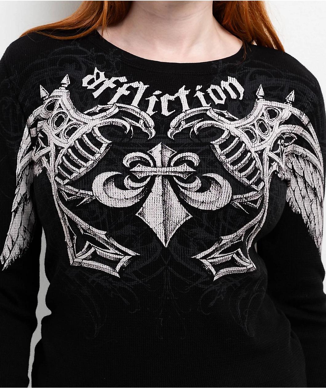 Affliction Agulias Black Thermal Long Sleeve T-Shirt Product Image