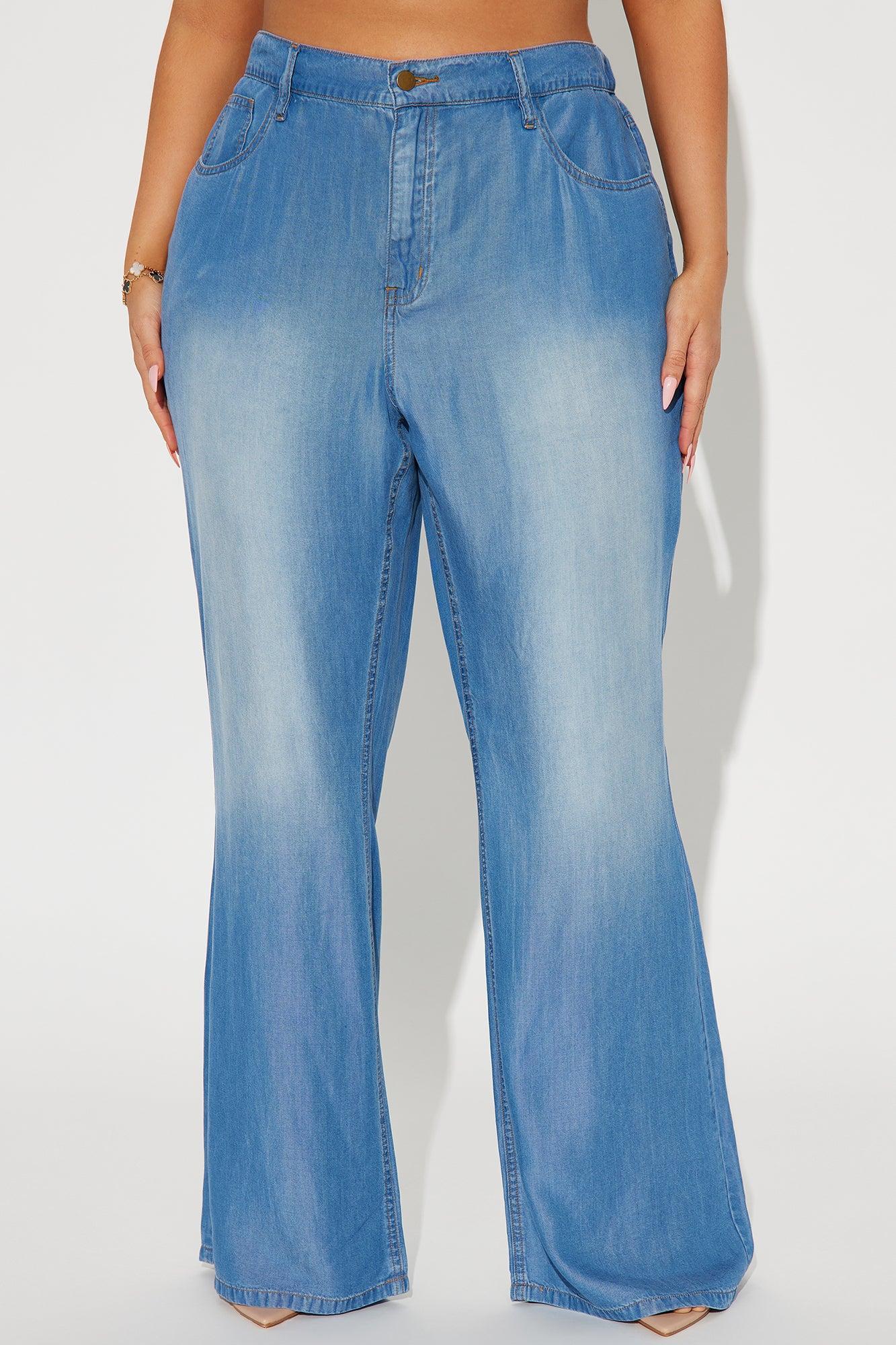 Urban Blues Washed Wide Leg Pant Set - Medium Wash Product Image