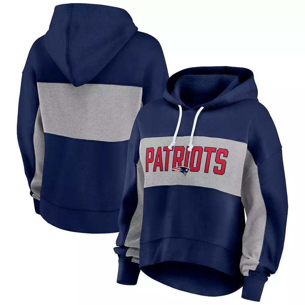 Women's Fanatics Branded  Navy New England Patriots Filled Stat Sheet Pullover Hoodie, Size: XL, Blue Product Image