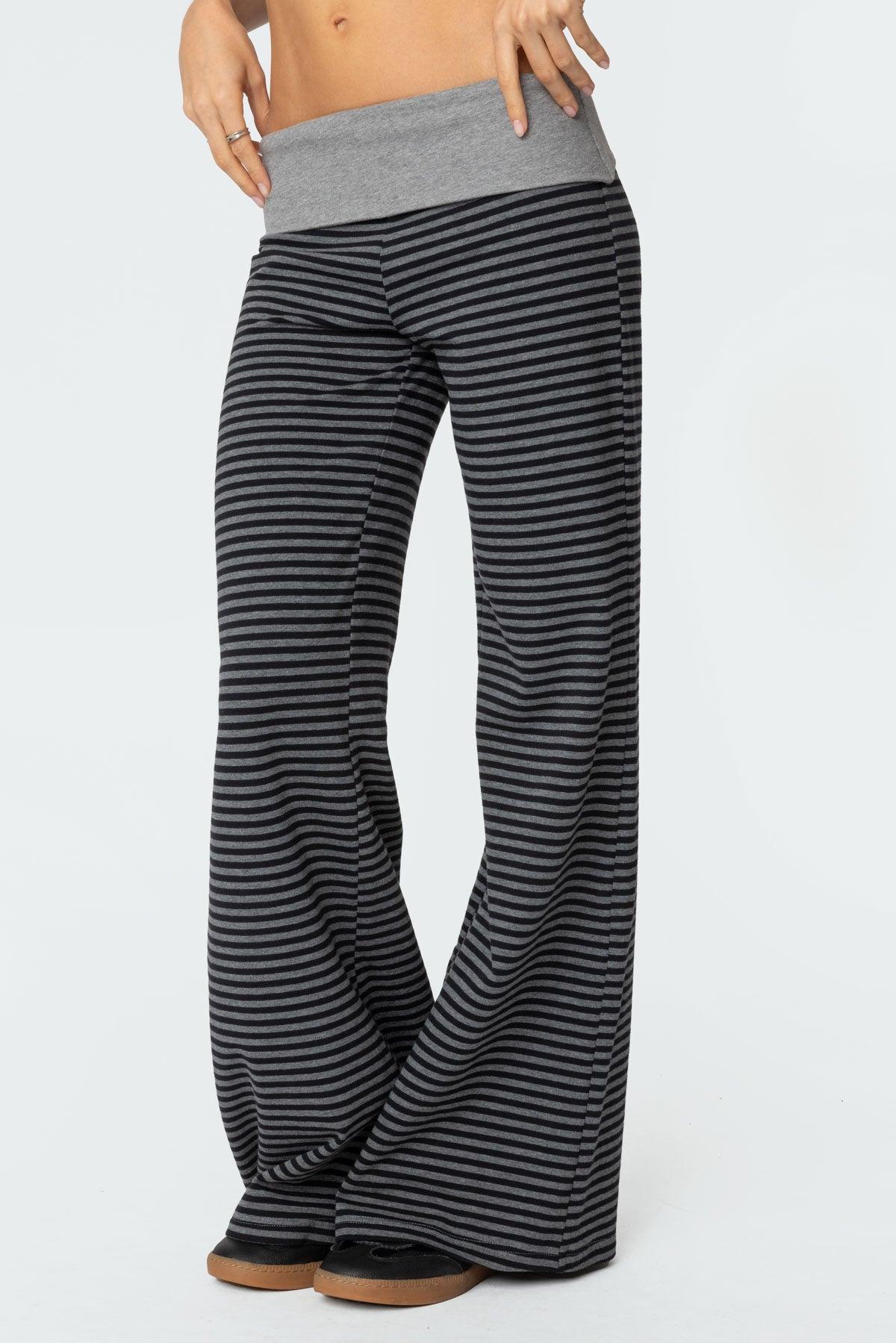 Meggy Striped Fold Over Pants Product Image
