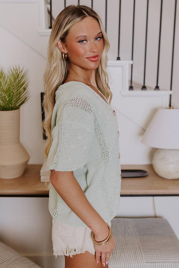 Kind Moment Knit Top in Sage Product Image